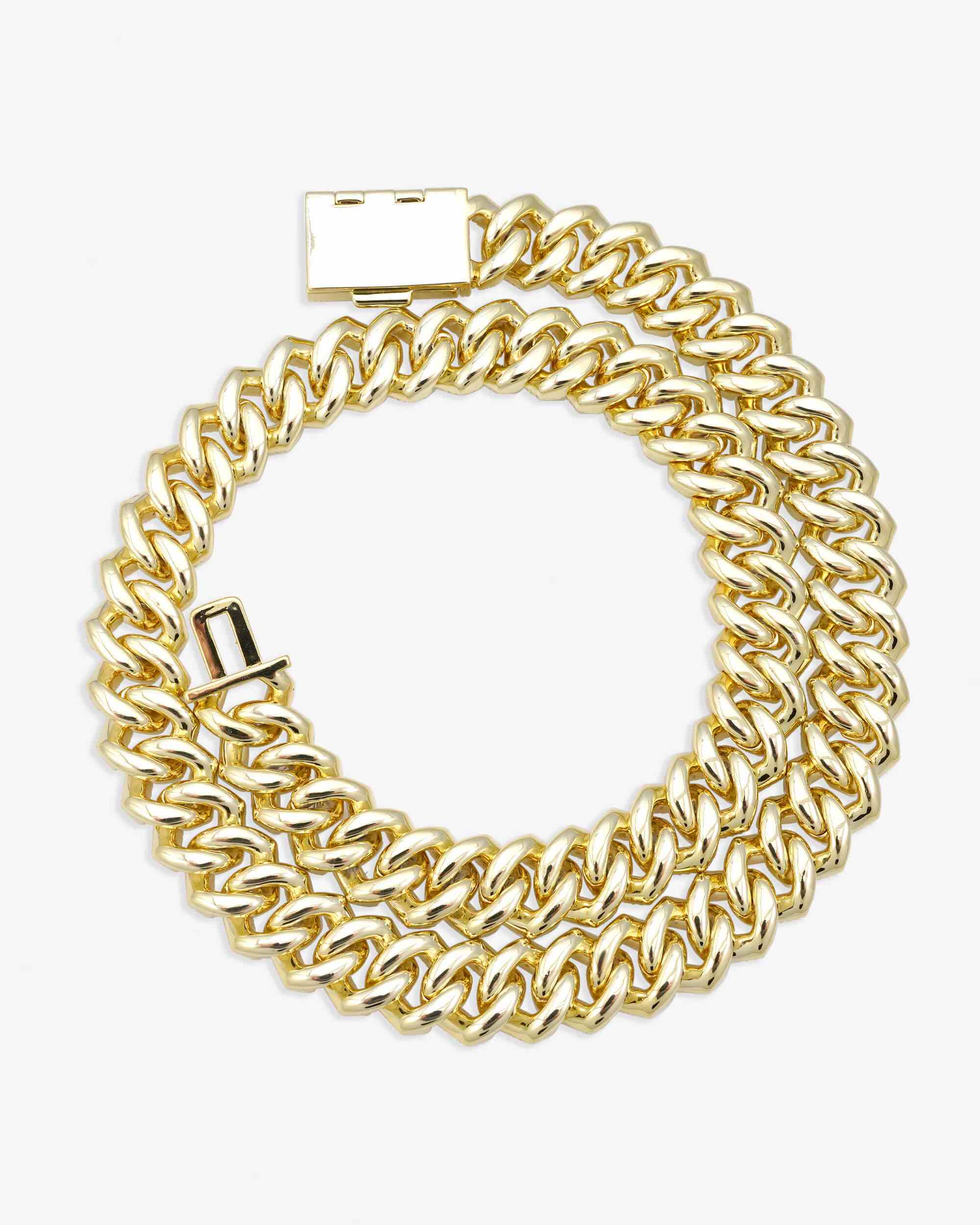 4-Row 15MM Moissanite Cuban Link Chain 14K Gold (view 12 of 21)