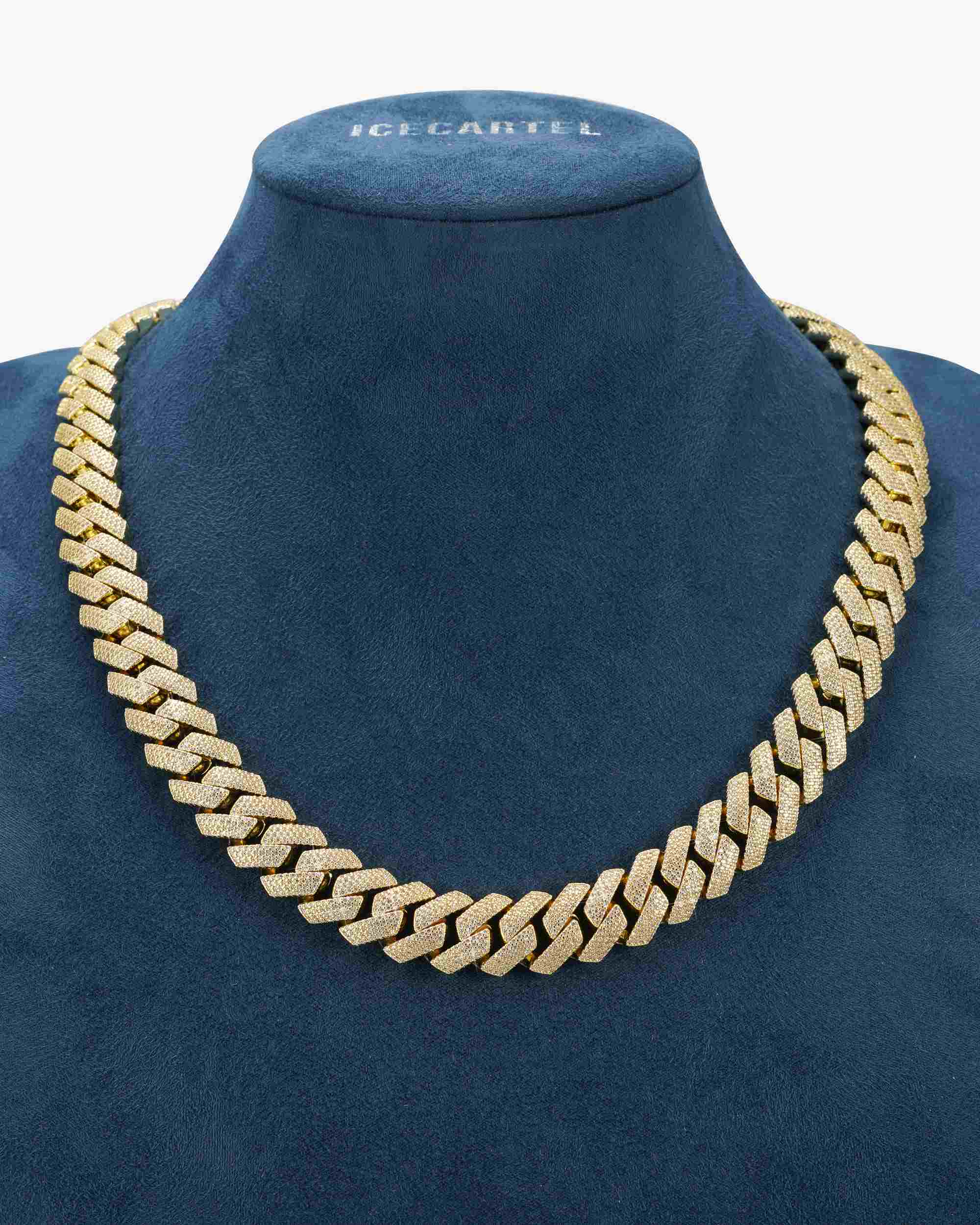 4-Row 15MM Moissanite Cuban Link Chain 14K Gold (view 13 of 21)