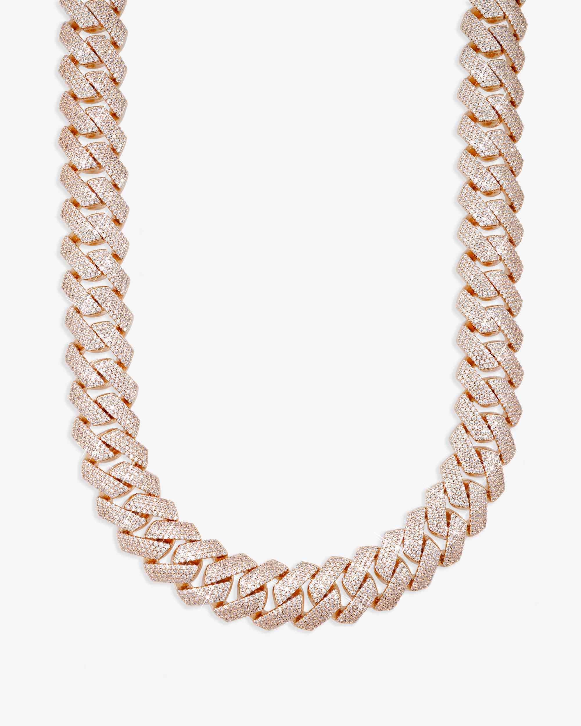 4-Row 15MM Moissanite Cuban Link Chain 14K Gold (view 14 of 21)