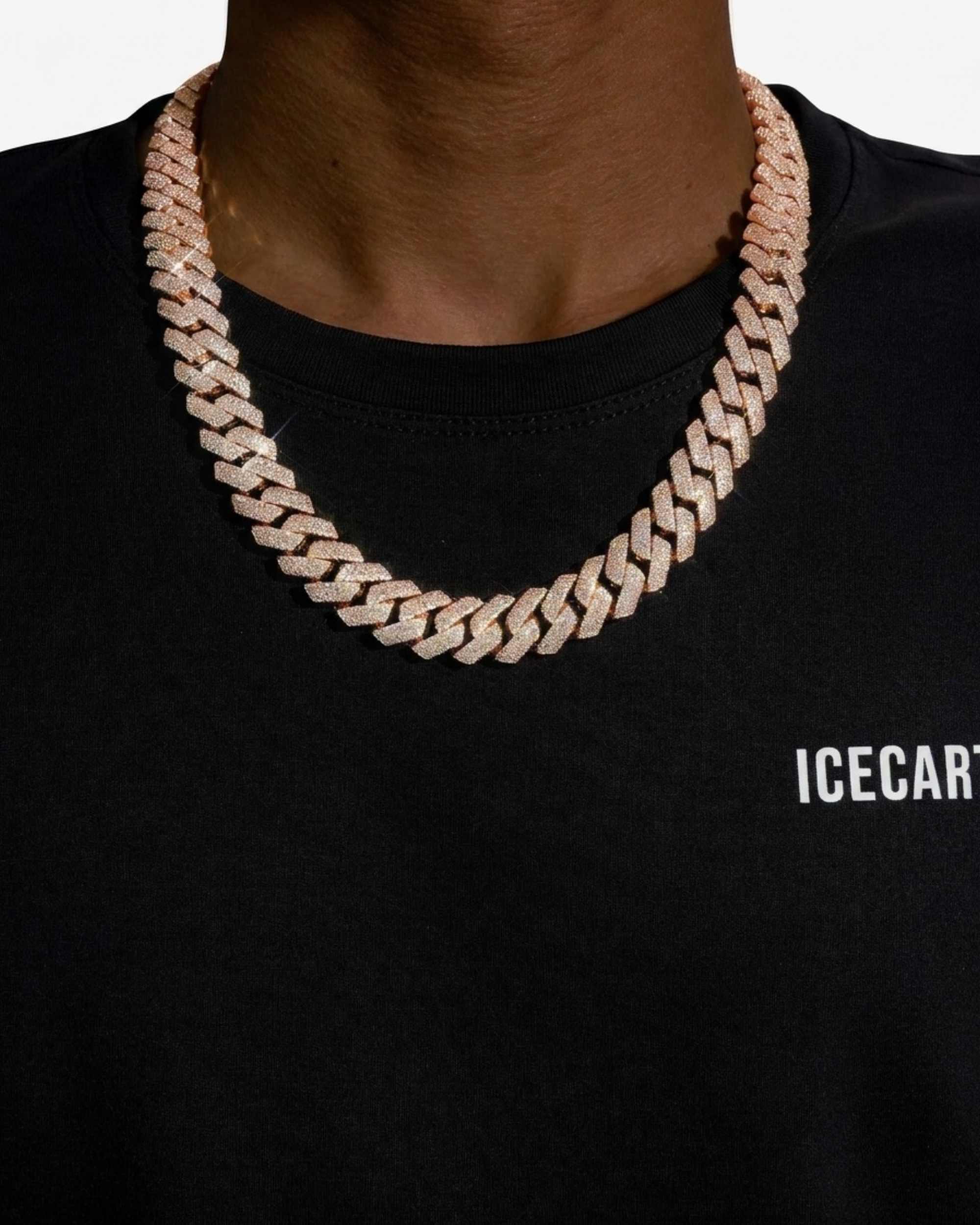 4-Row 15MM Moissanite Cuban Link Chain 14K Gold (view 15 of 21)