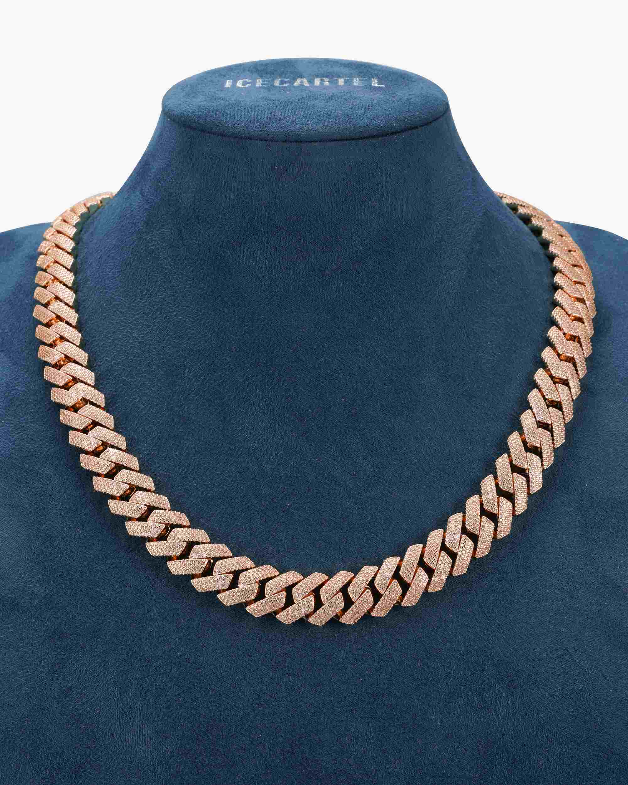 4-Row 15MM Moissanite Cuban Link Chain 14K Gold (view 19 of 21)