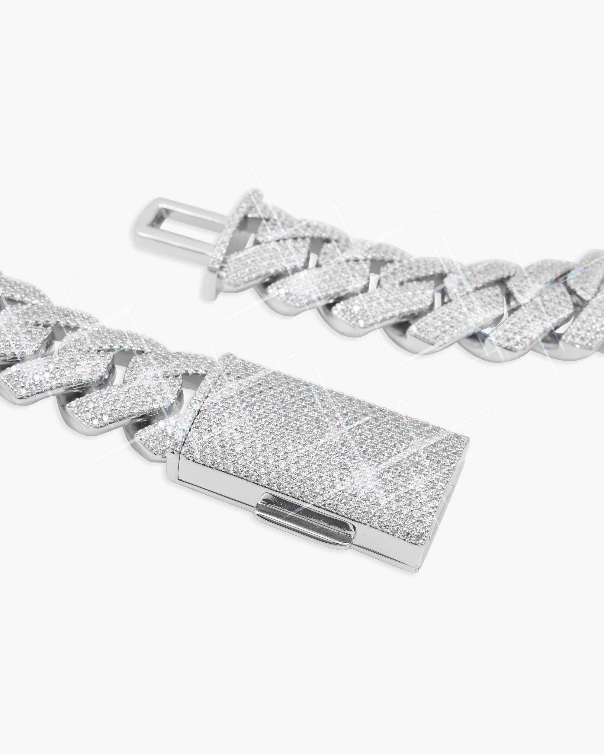 4 Row 20MM Moissanite Cuban Link Chain 14K Gold (view 5 of 22)