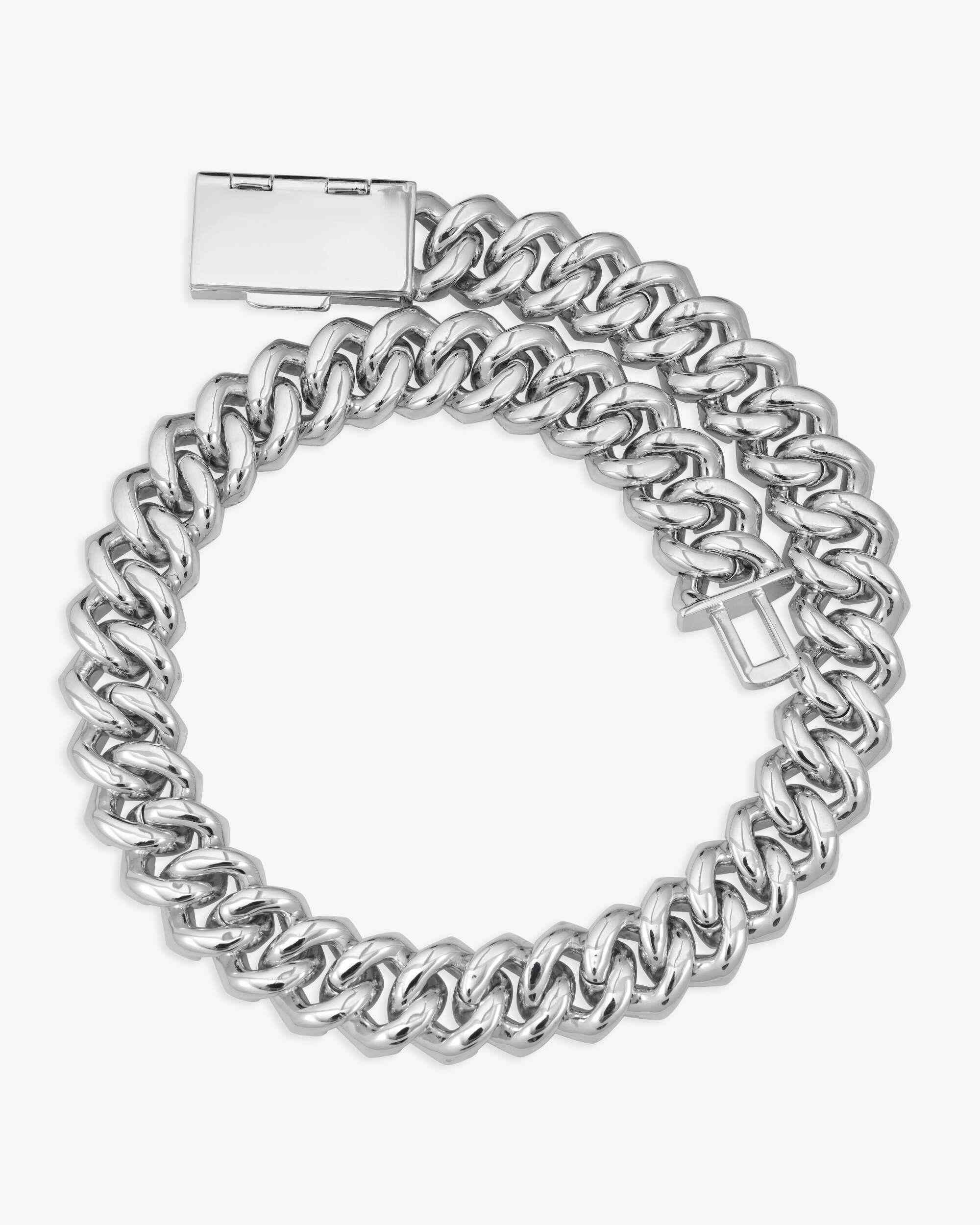 4 Row 20MM Moissanite Cuban Link Chain 14K Gold (view 7 of 22)