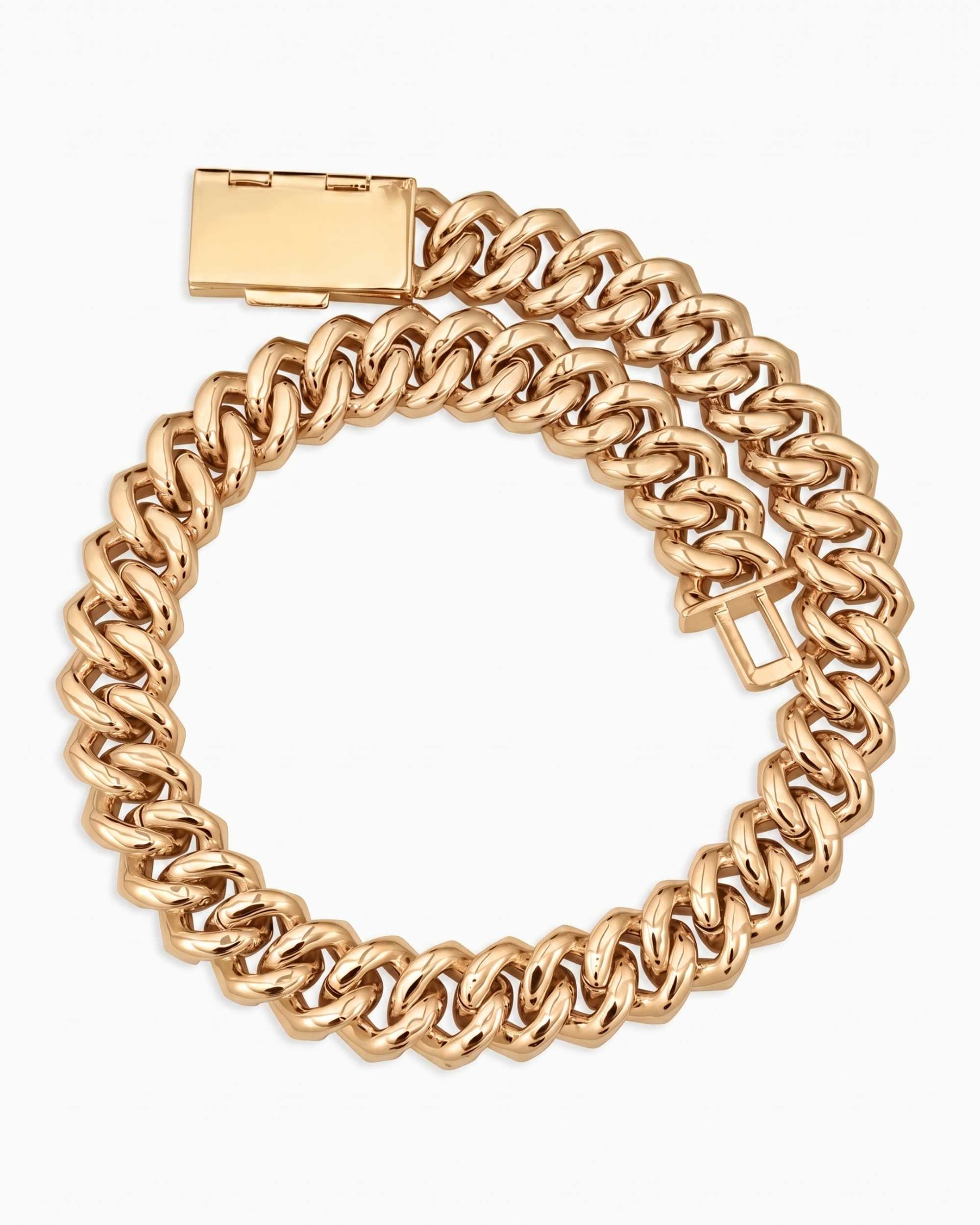 4 Row 20MM Moissanite Cuban Link Chain 14K Gold (view 13 of 22)