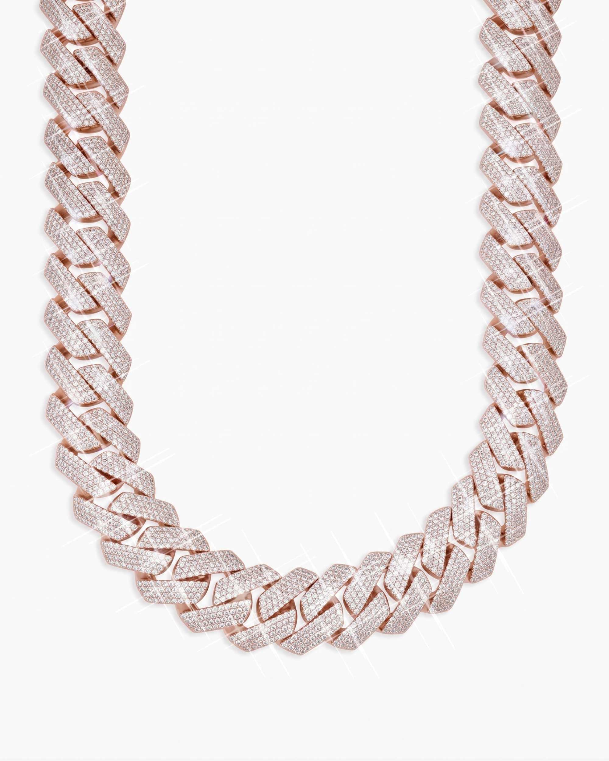 4 Row 20MM Moissanite Cuban Link Chain 14K Gold (view 16 of 22)