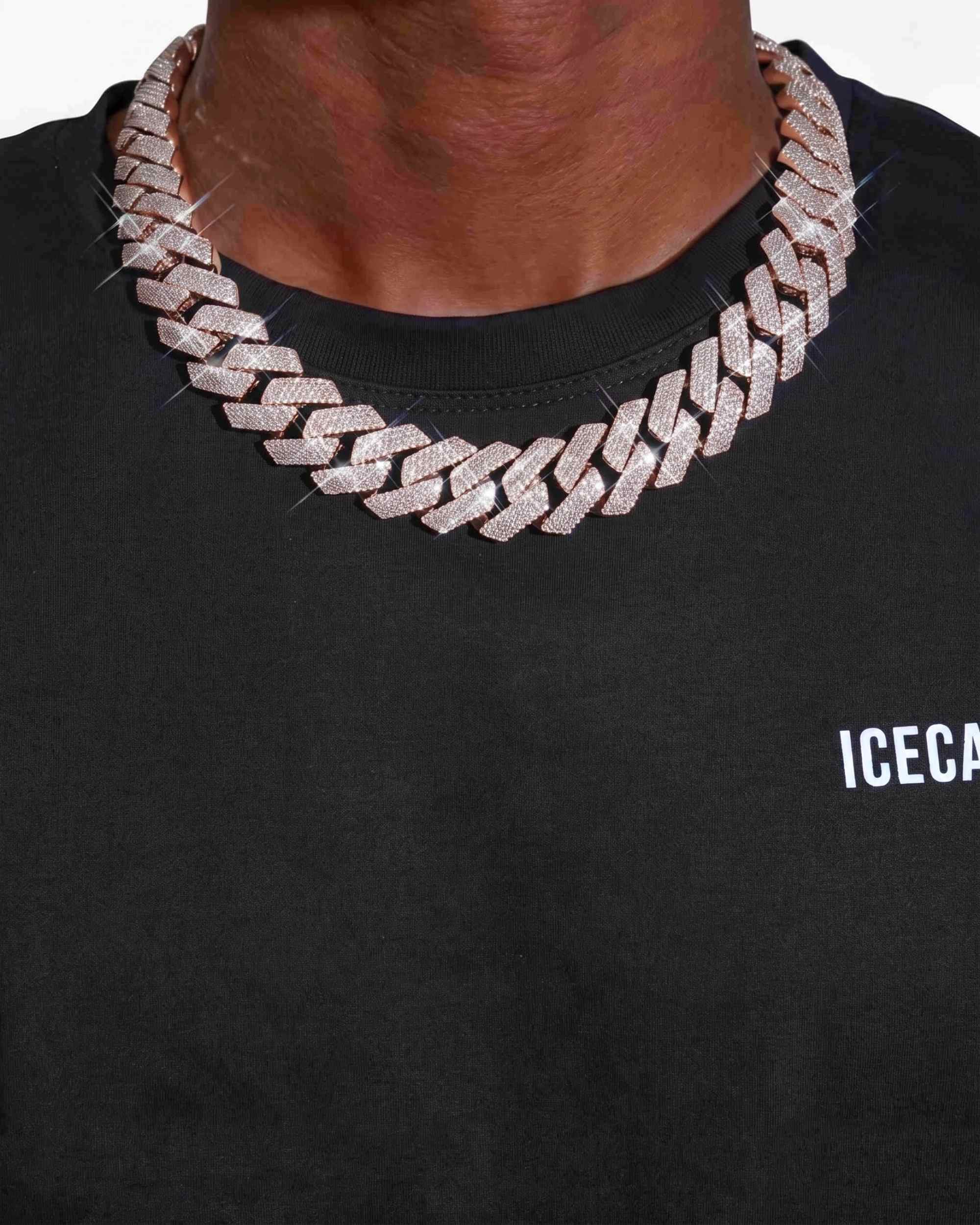 4 Row 20MM Moissanite Cuban Link Chain 14K Gold (view 17 of 22)