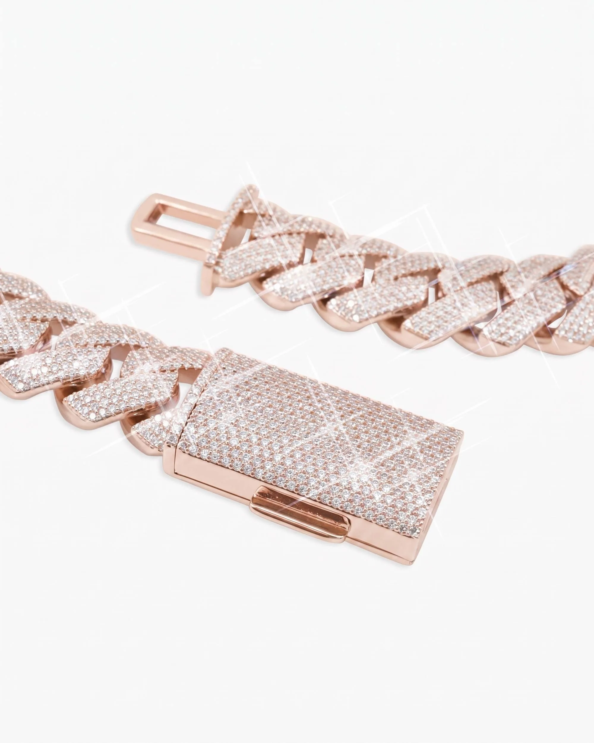 4 Row 20MM Moissanite Cuban Link Chain 14K Gold (view 19 of 22)