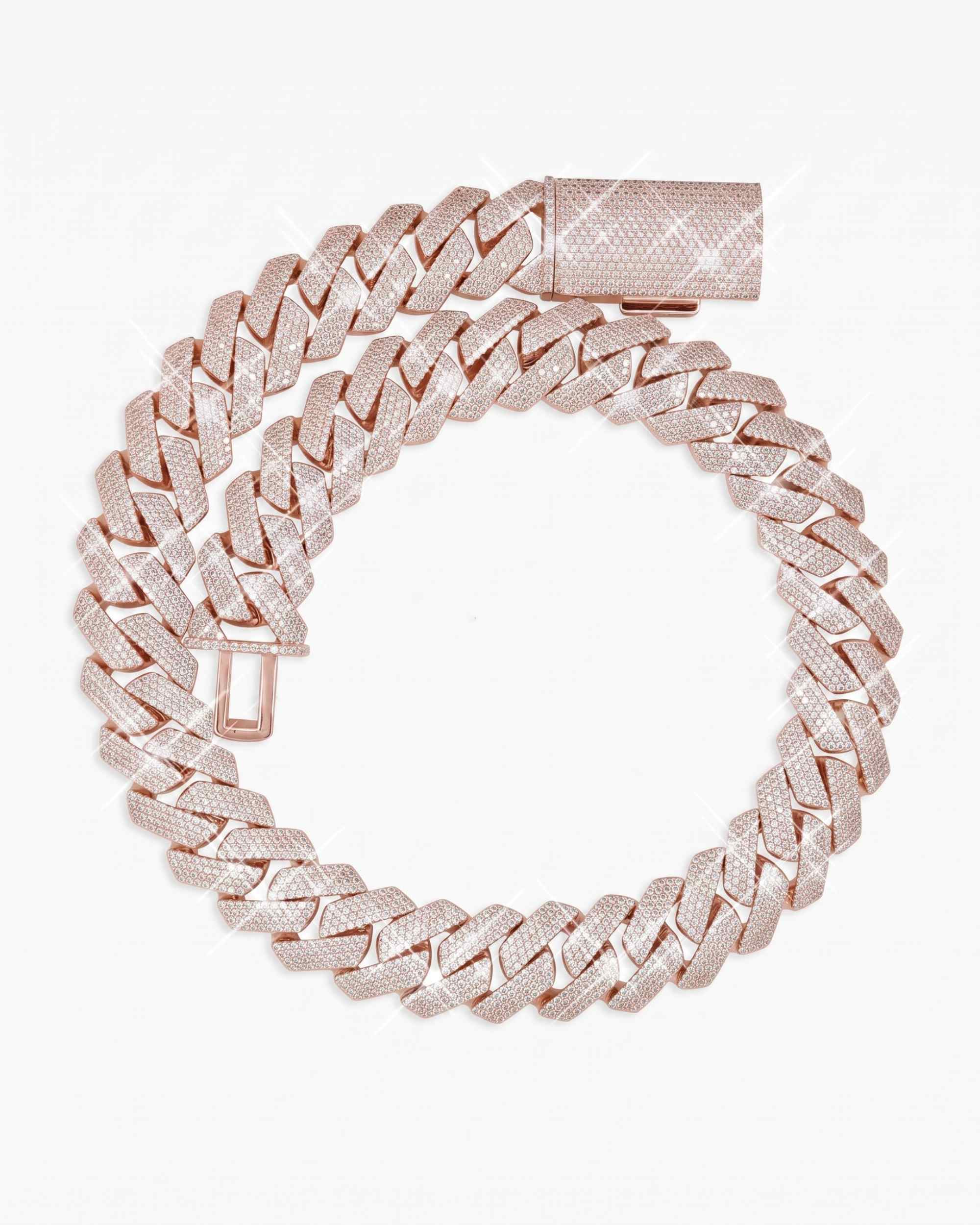 4 Row 20MM Moissanite Cuban Link Chain 14K Gold (view 20 of 22)