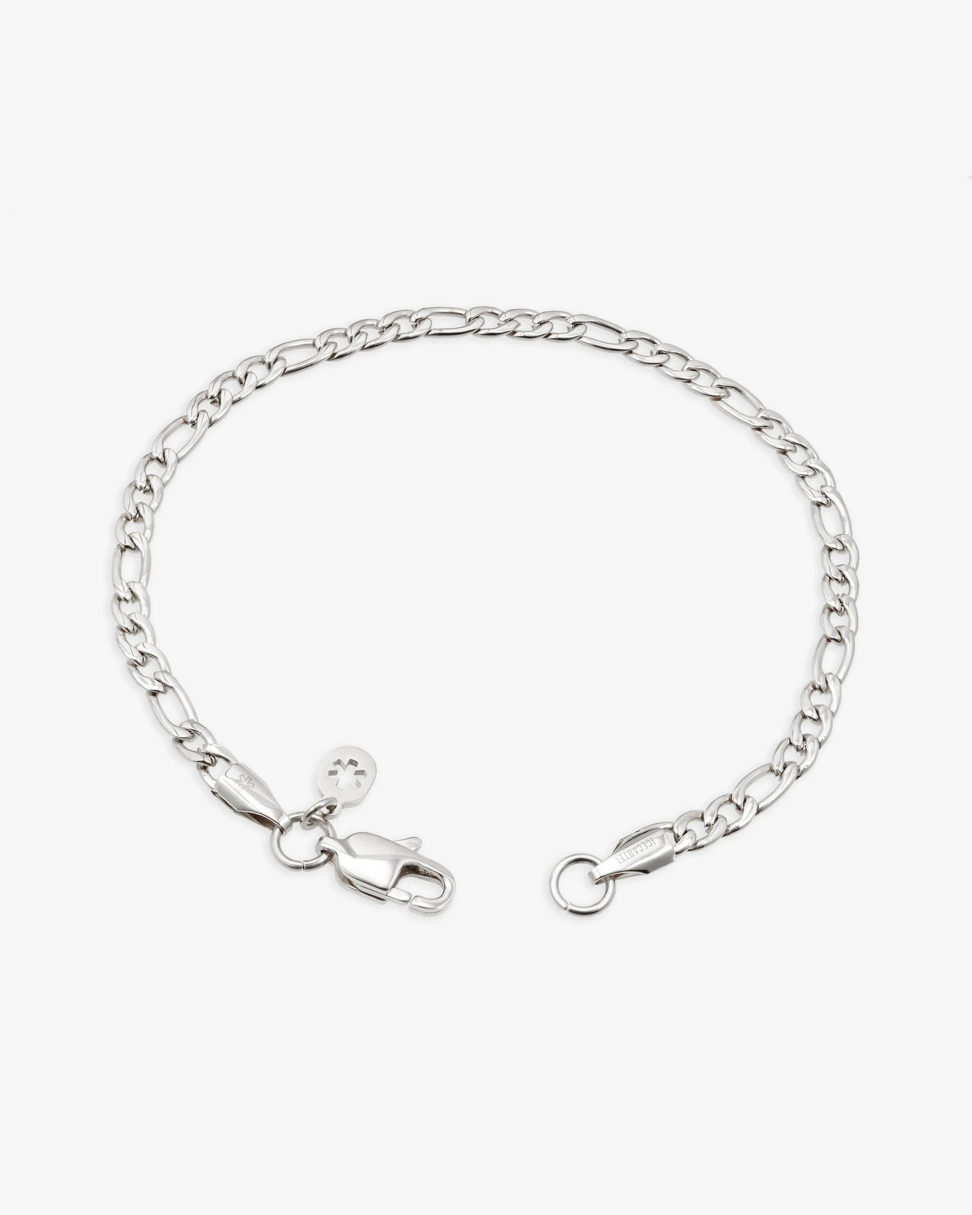 4MM Figaro Bracelet Silver - chain (view 3 of 4)