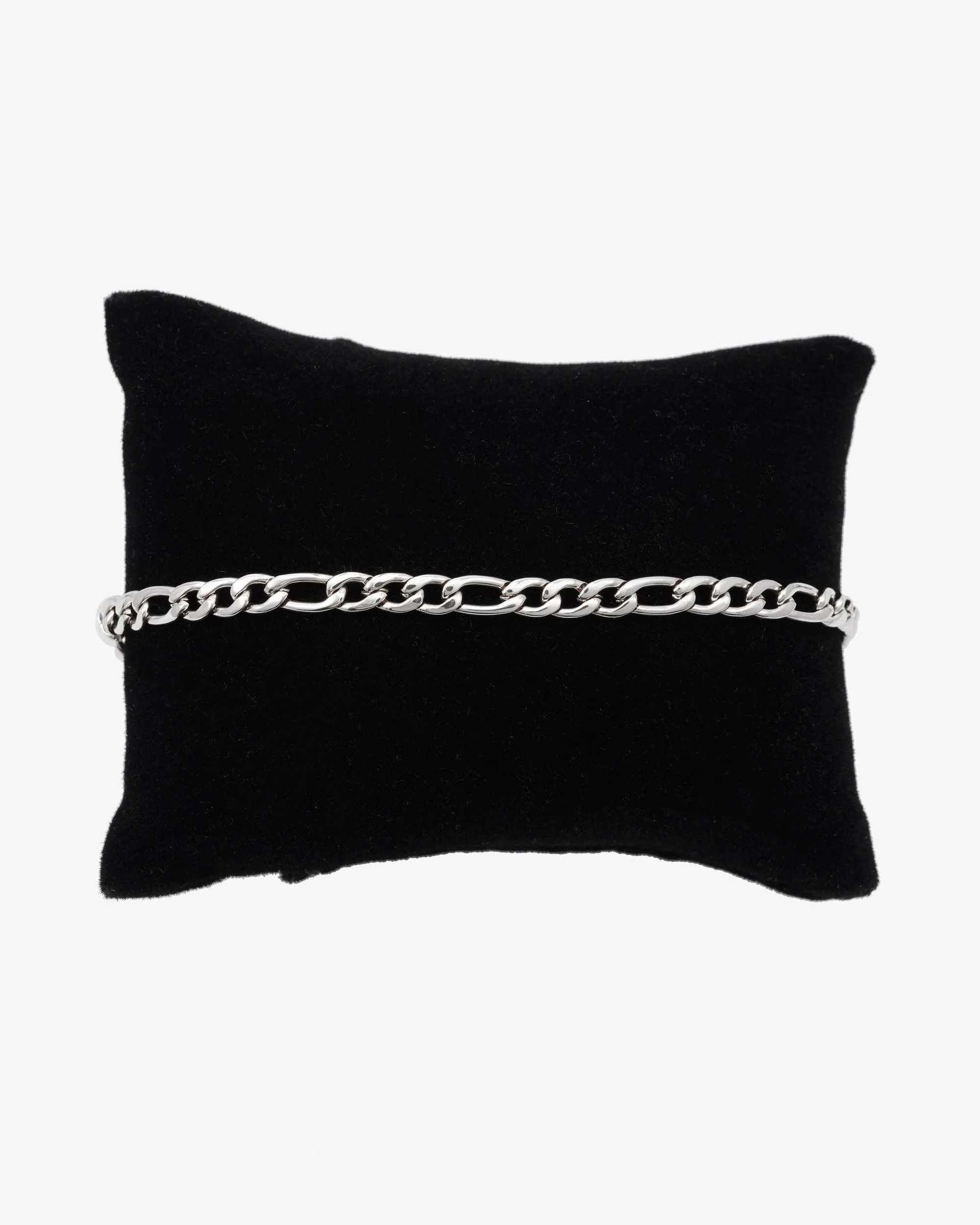 4MM Figaro Bracelet Silver - chain (view 4 of 4)