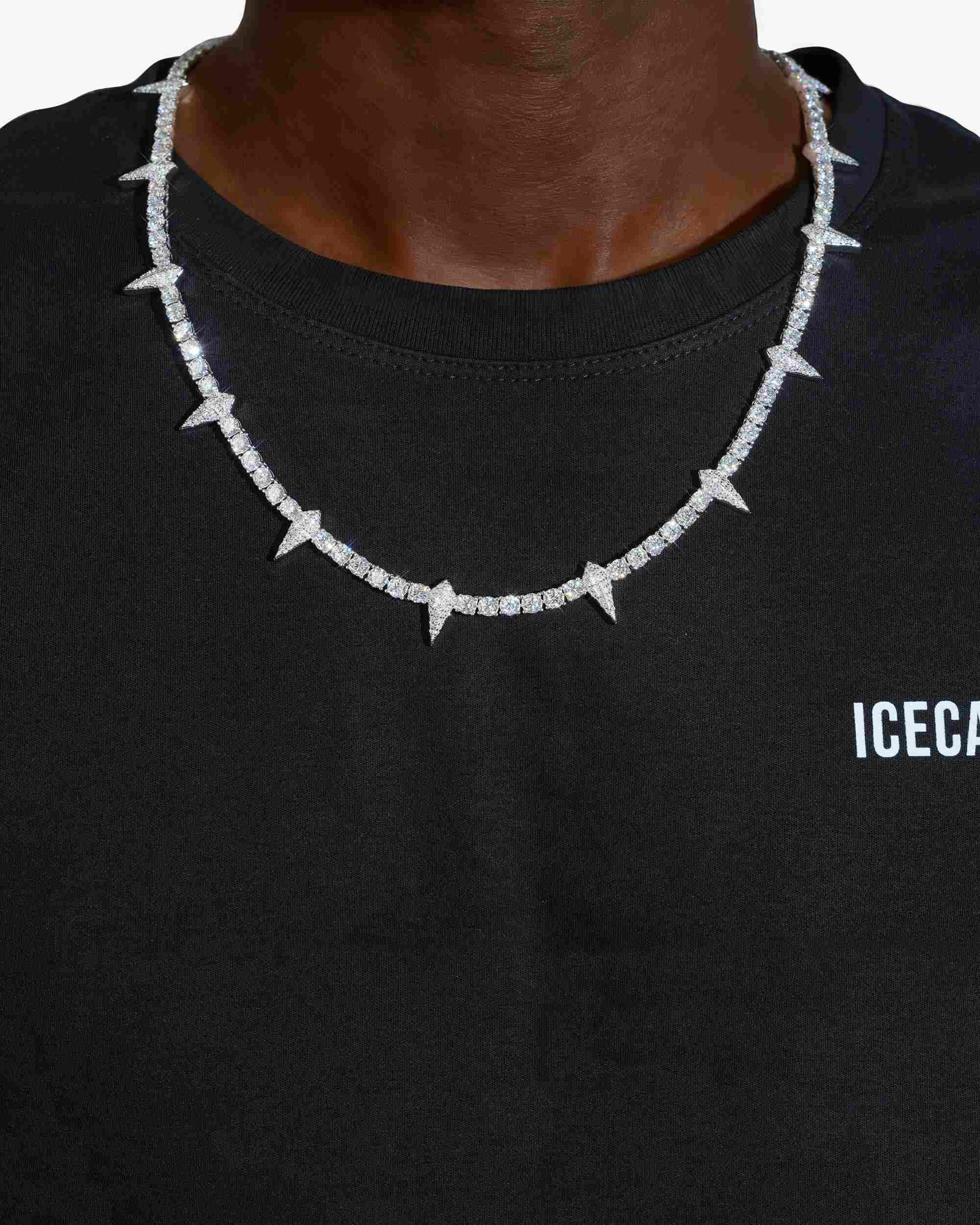 4MM Moissanite Spiked Tennis Chain 14K Gold (view 2 of 11)