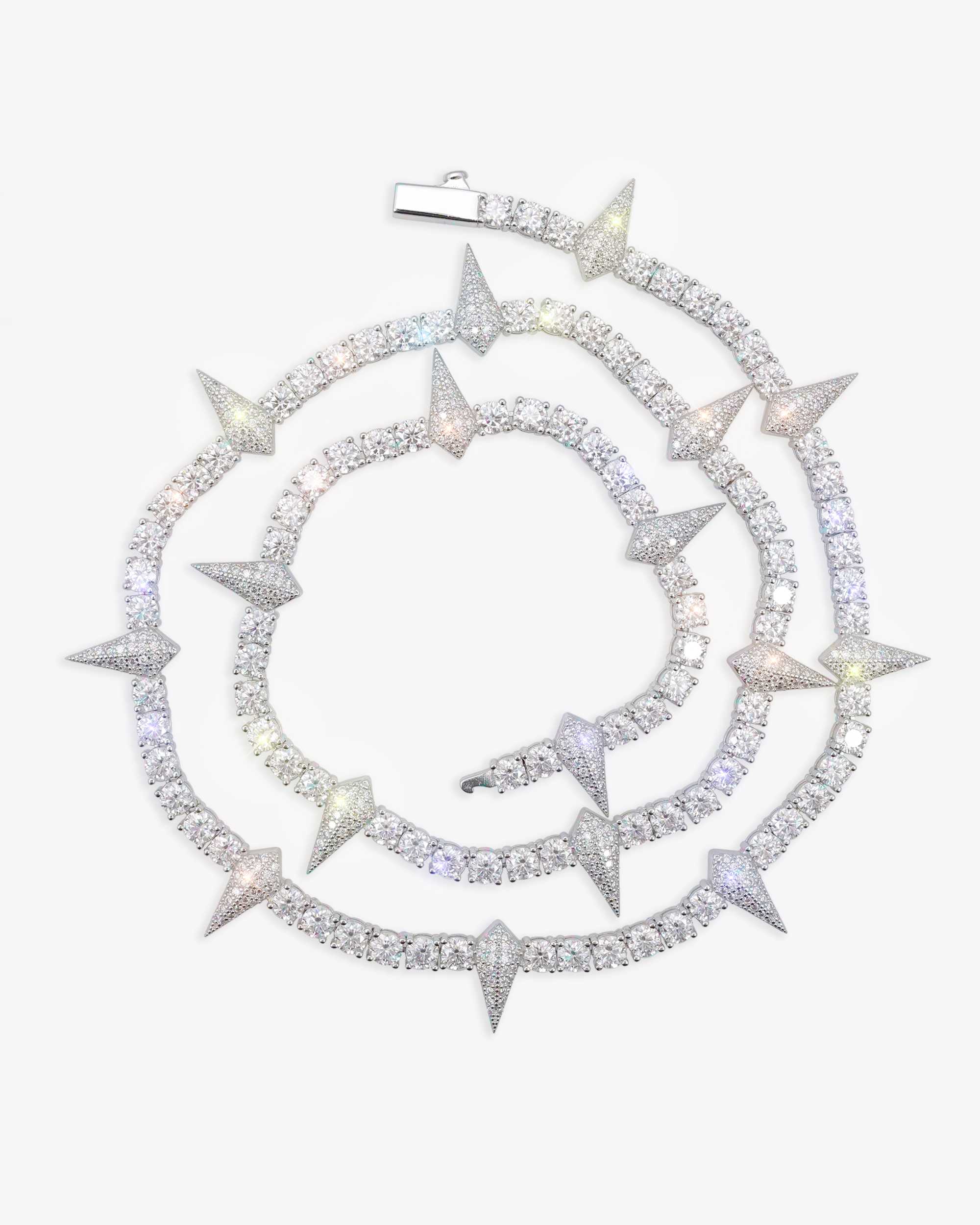 4MM Moissanite Spiked Tennis Chain 14K Gold (view 5 of 11)
