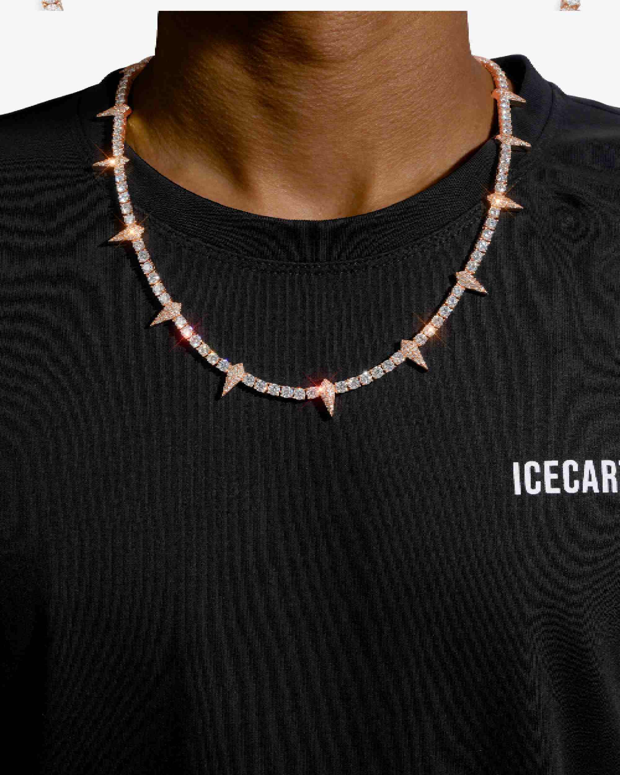4MM Moissanite Spiked Tennis Chain 14K Gold (view 10 of 11)