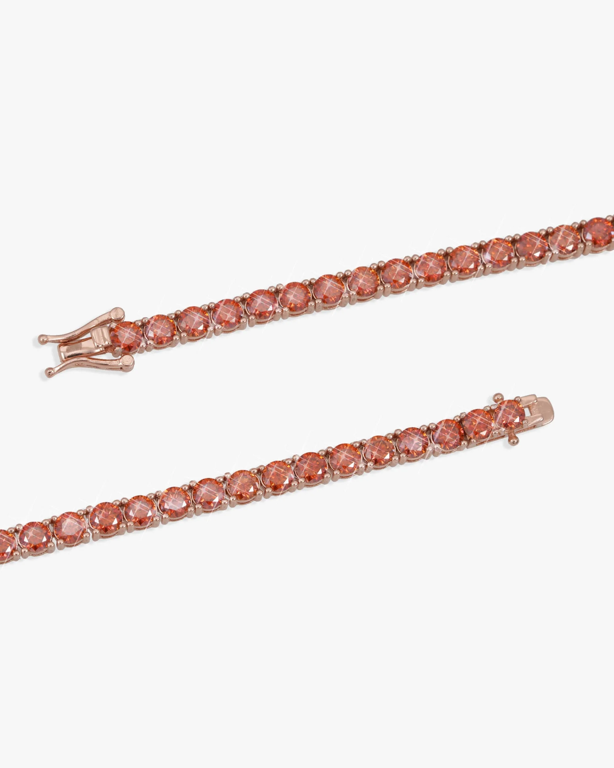 4MM Red Moissanite Tennis Chain 14K Gold (view 5 of 7)