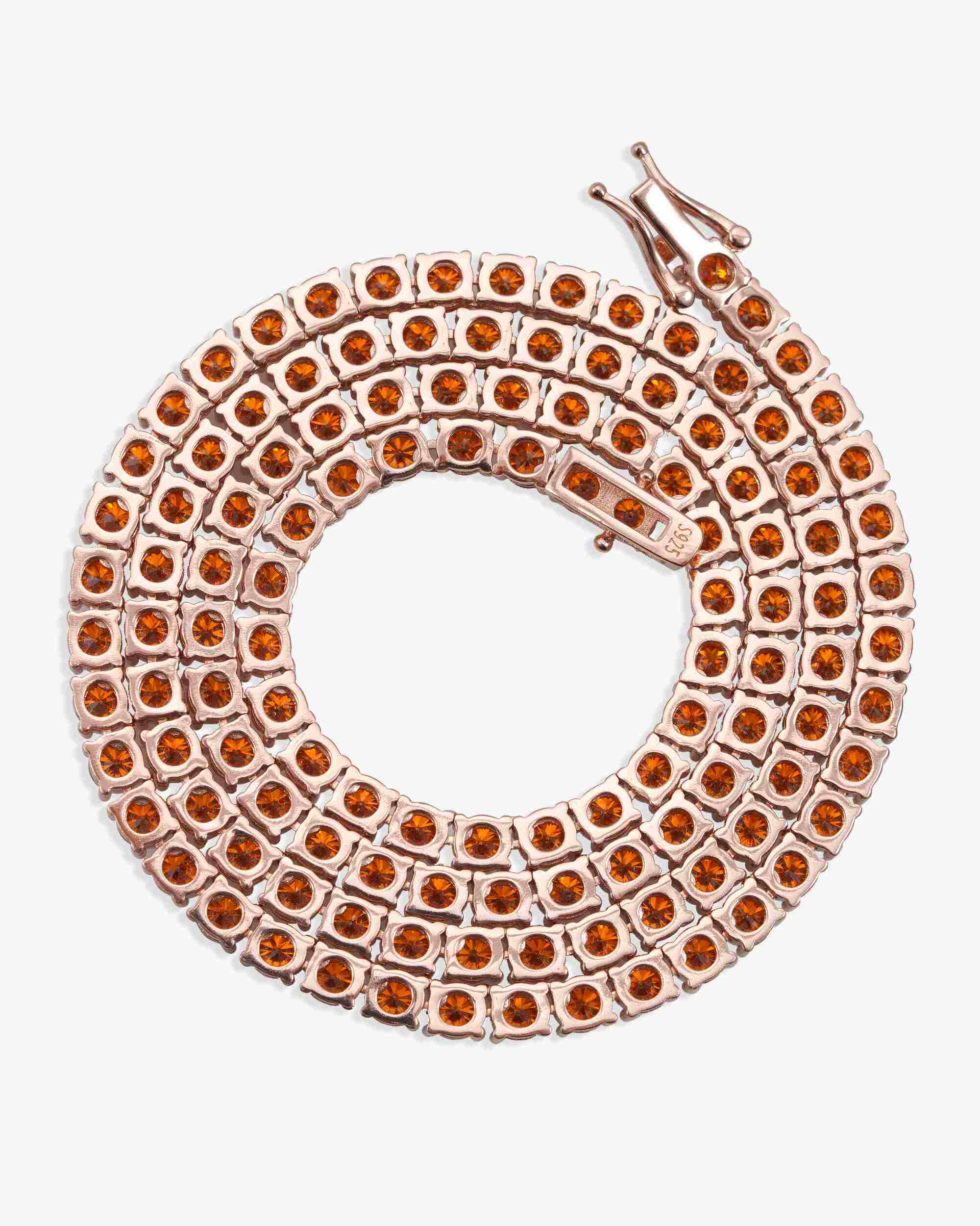4MM Red Moissanite Tennis Chain 14K Gold (view 7 of 7)
