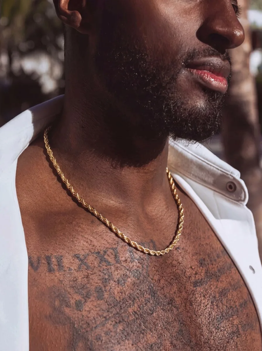 4MM Rope Chain 14K Gold (view 3 of 6)