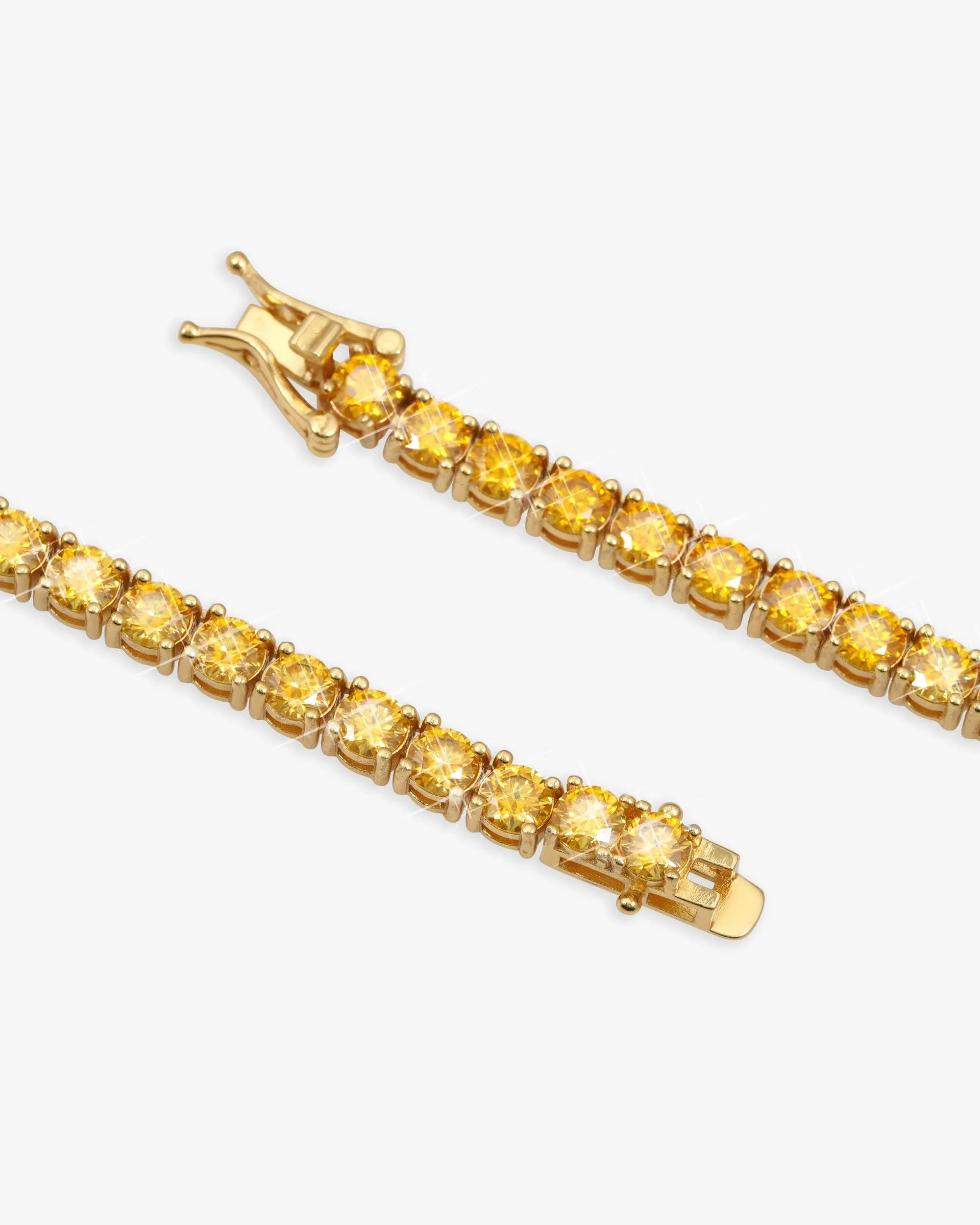 4MM Yellow Moissanite Tennis Chain - in white gold (view 3 of 5)