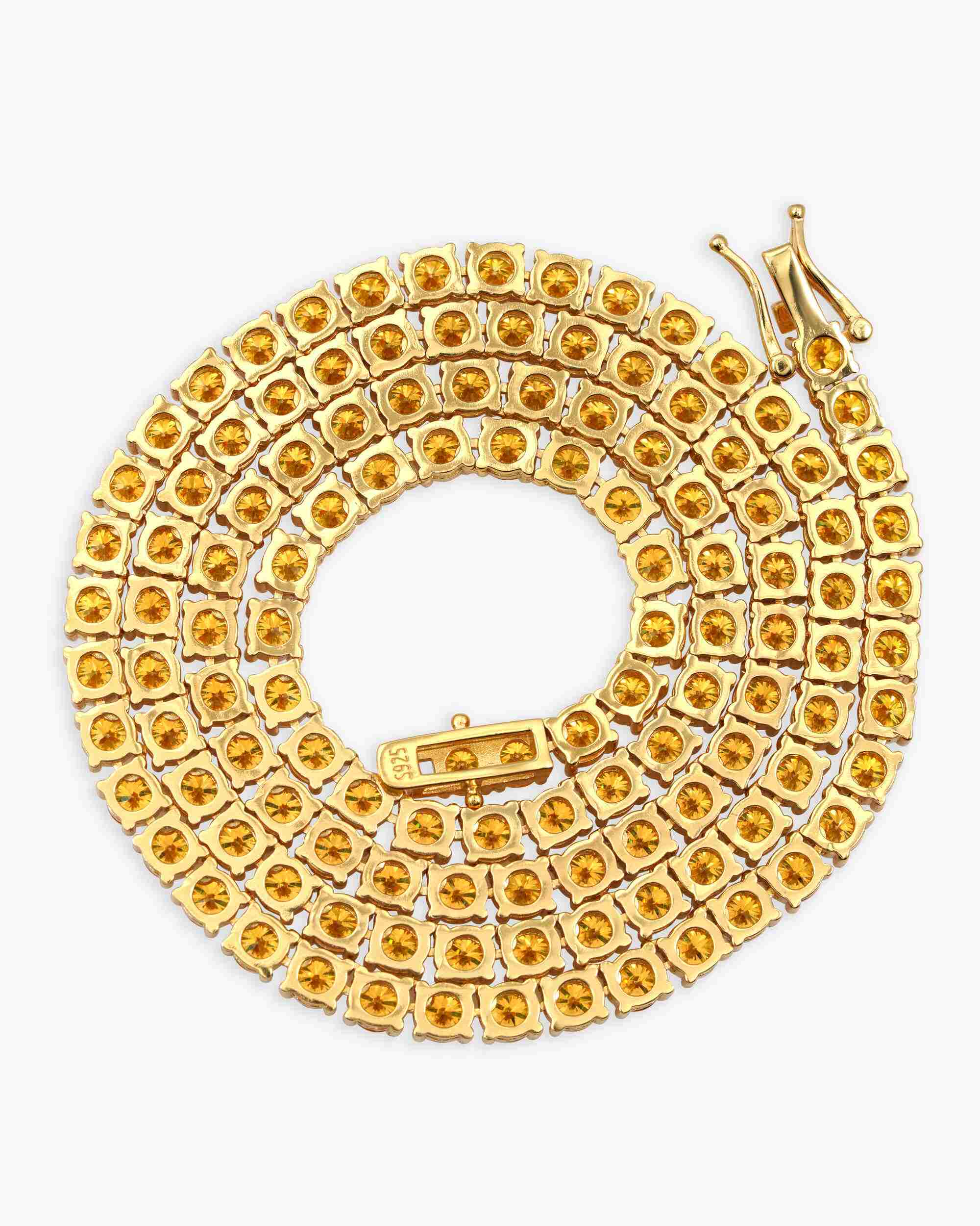 4MM Yellow Moissanite Tennis Chain - in white gold (view 5 of 5)