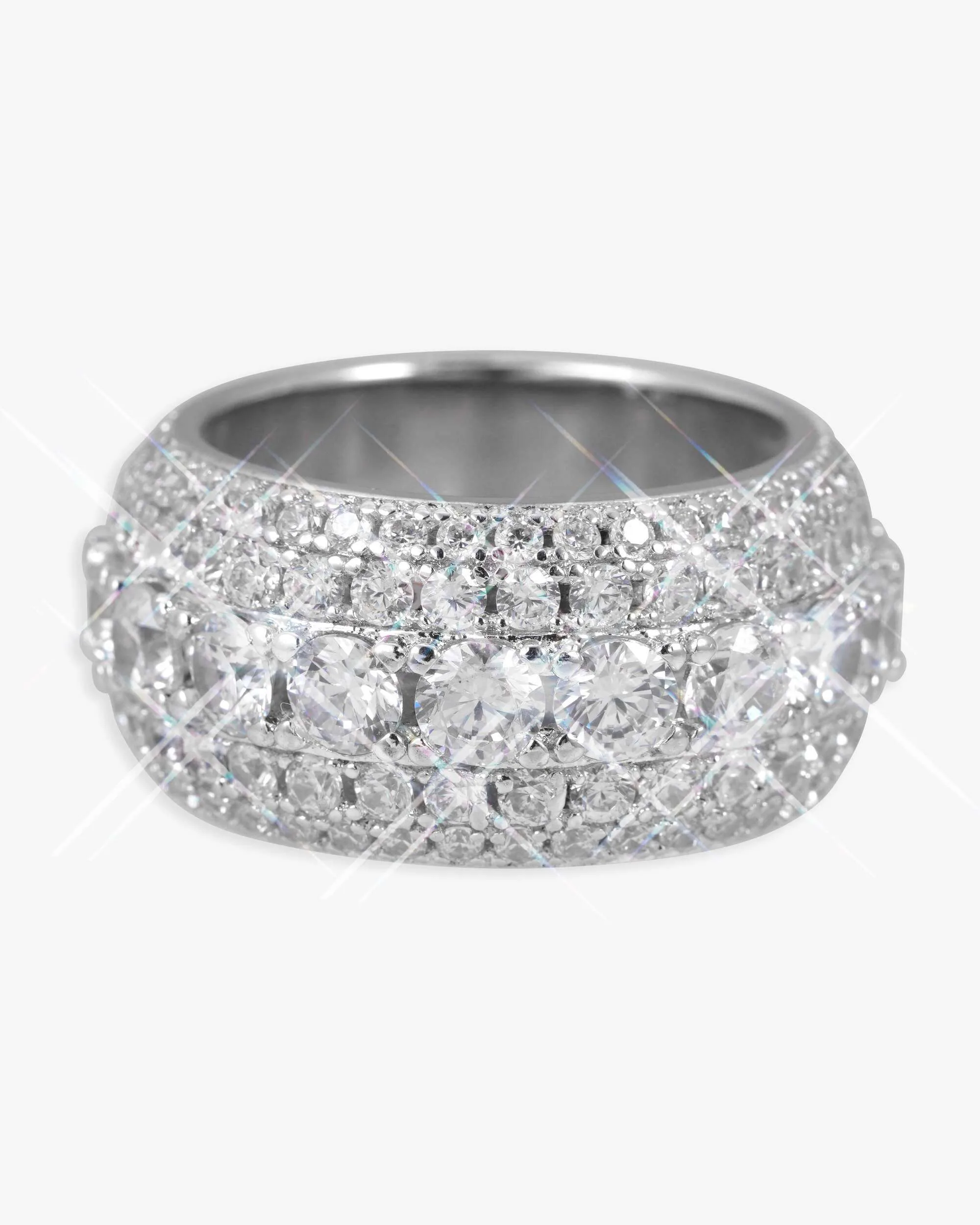 Iced Out VVS 5-Layer Ring 14K Gold