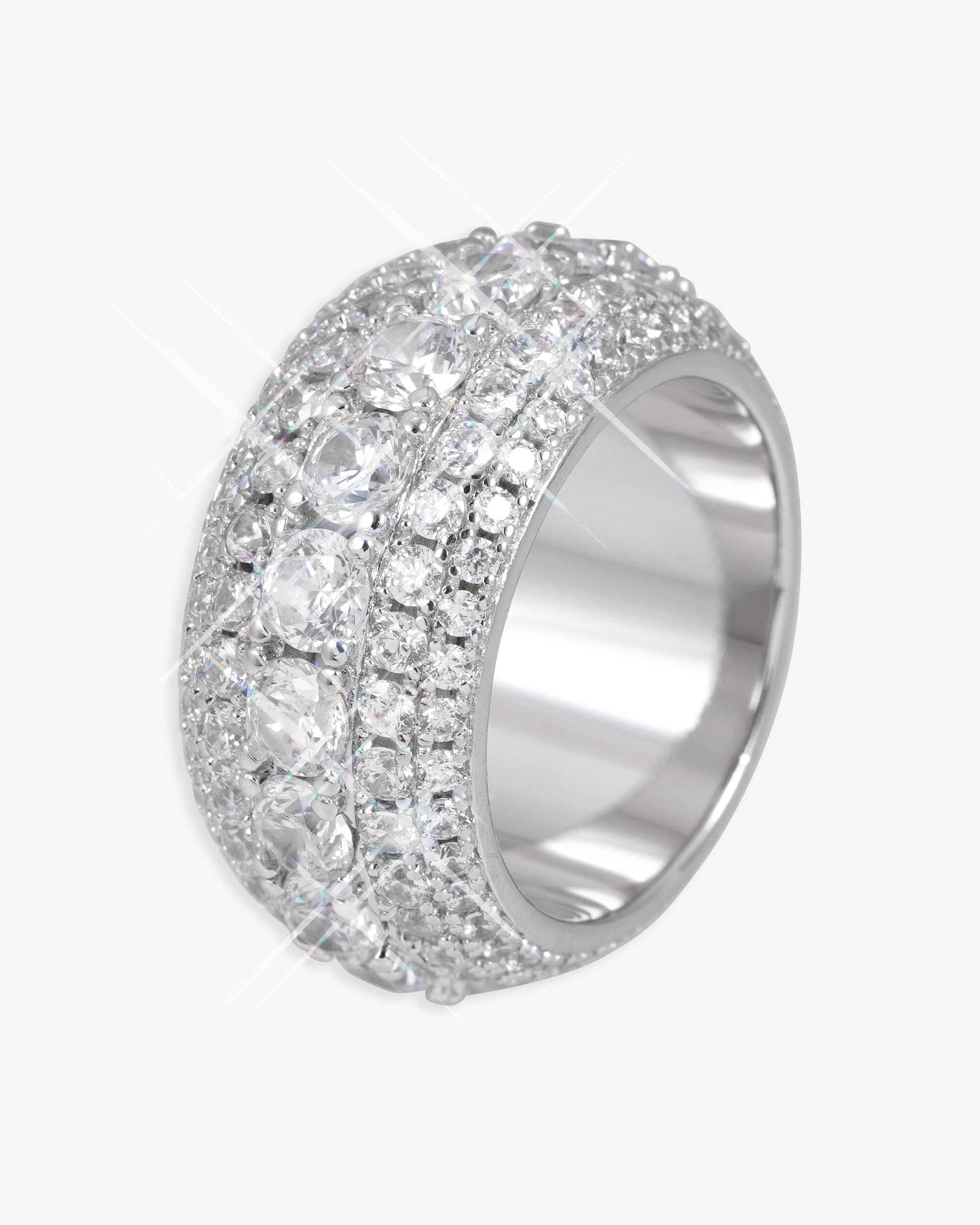 Iced Out VVS 5-Layer Ring 14K Gold (view 4 of 5)