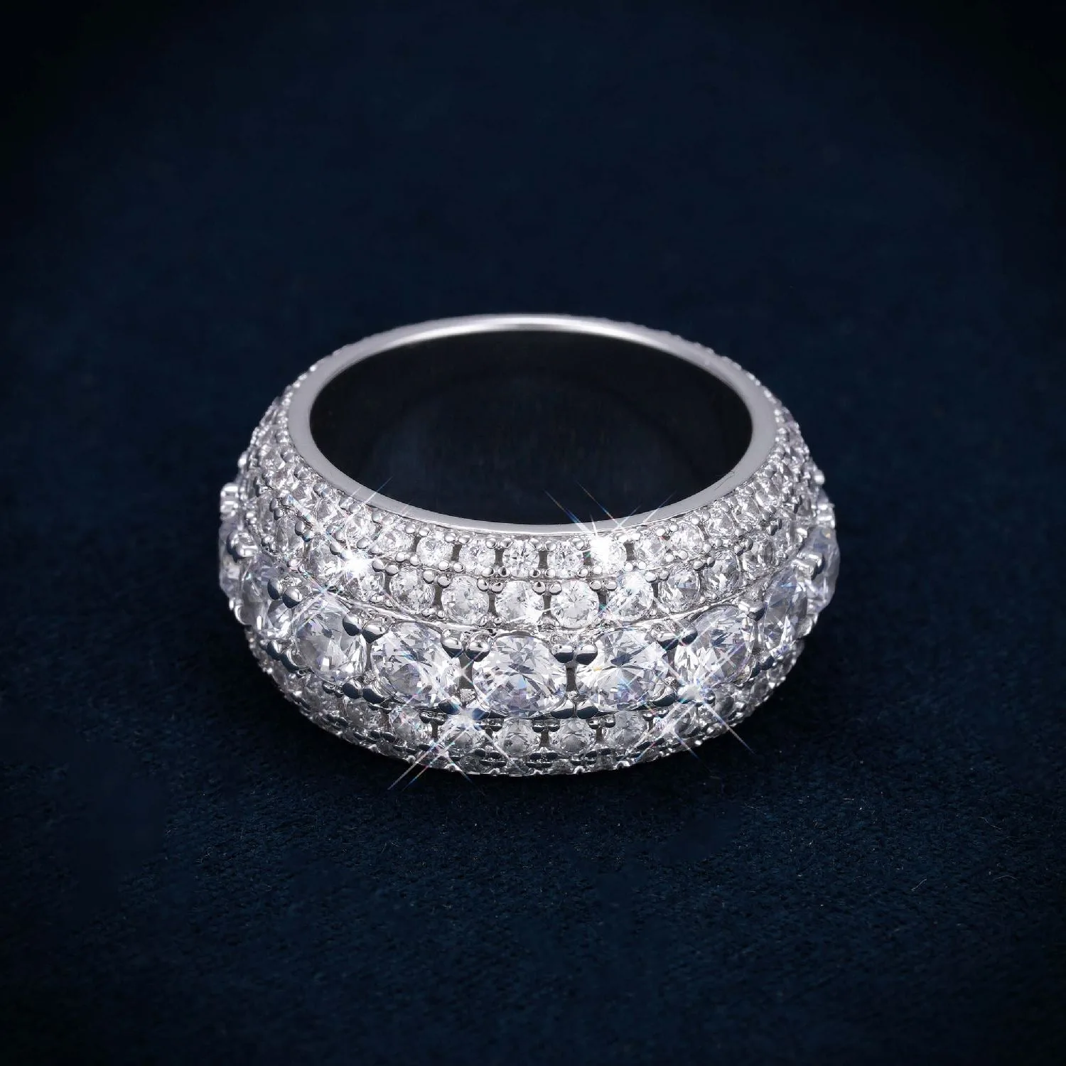 Iced Out VVS 5-Layer Ring 14K Gold (view 5 of 5)