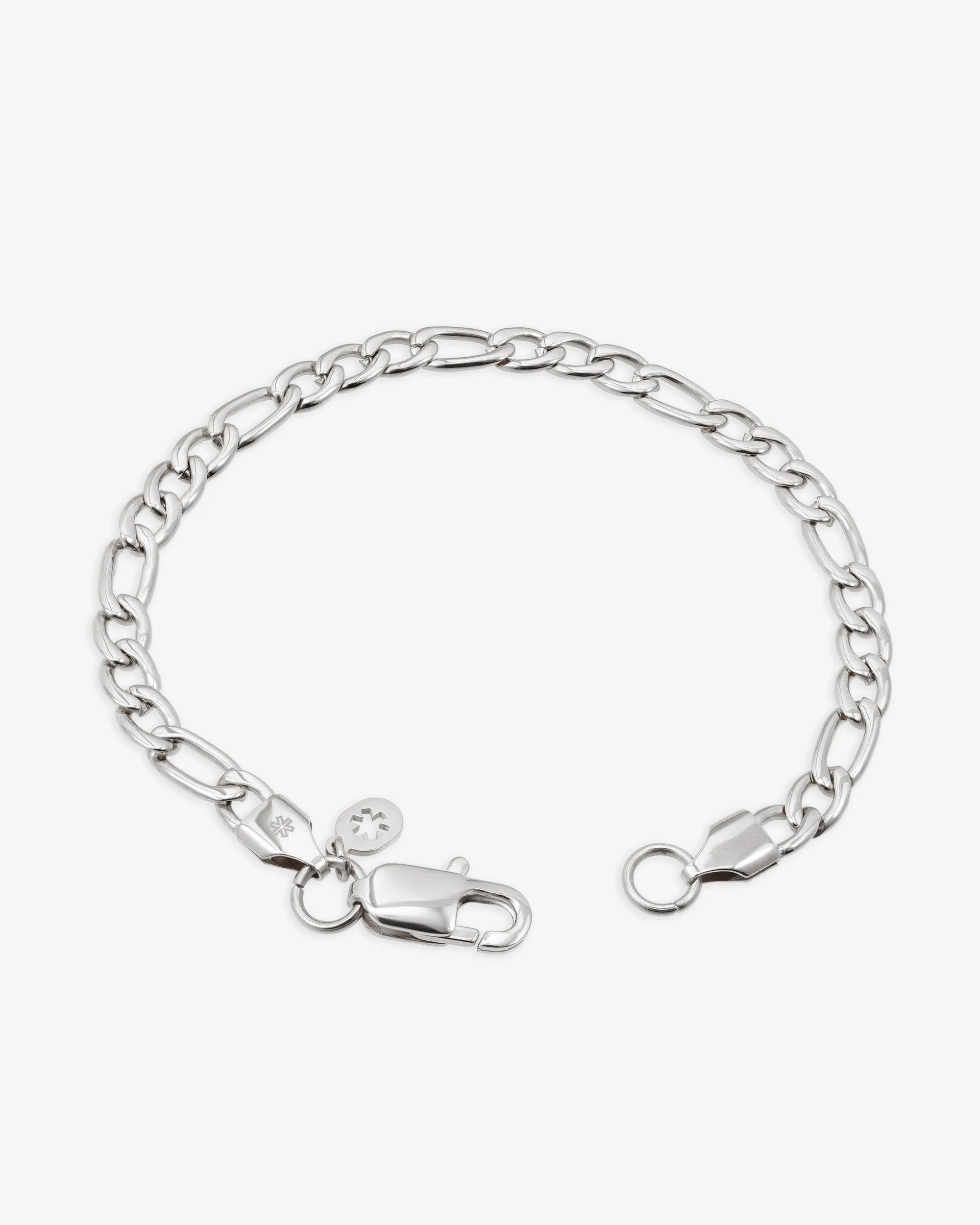 5MM Figaro Bracelet Silver - chain (view 3 of 4)