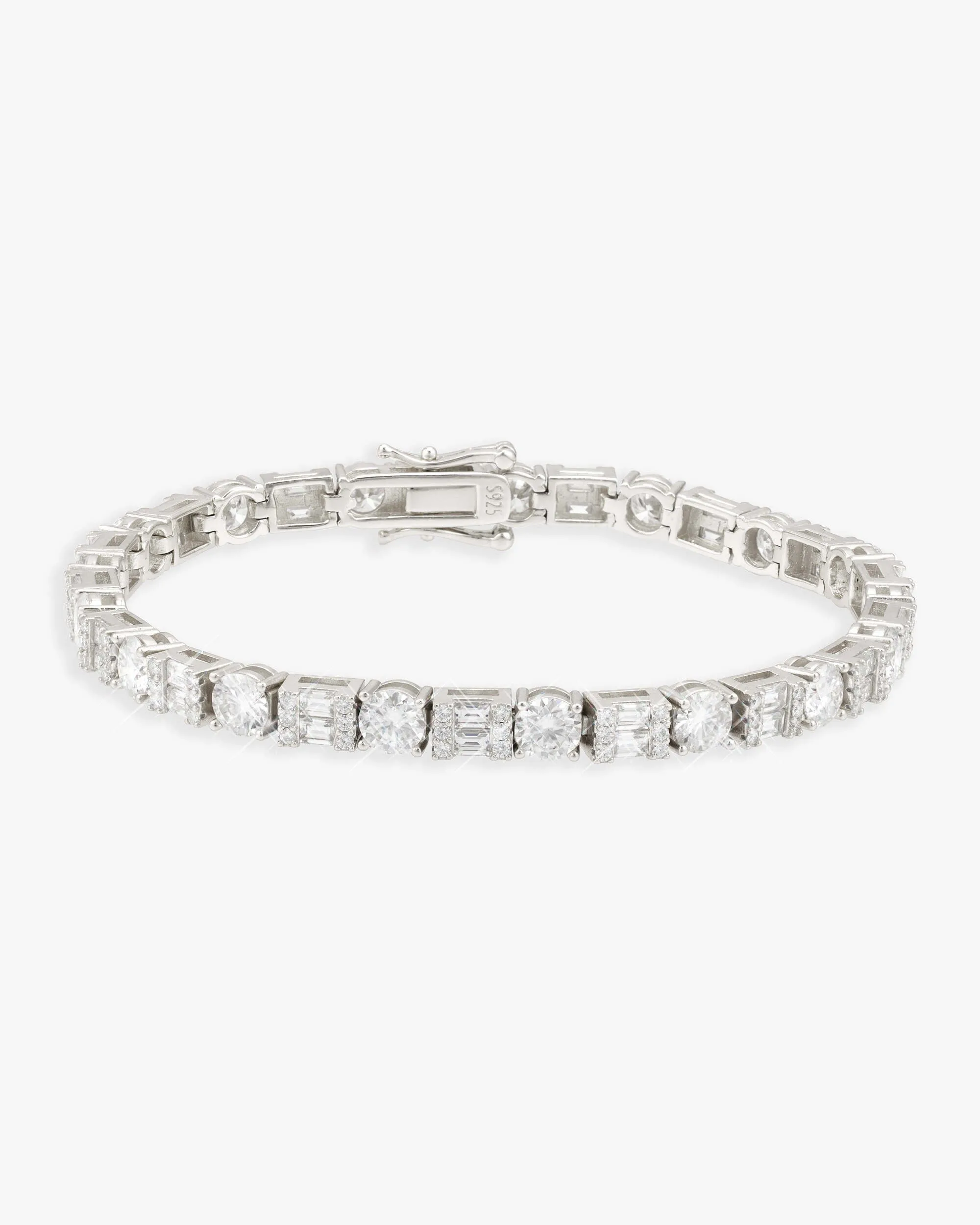 5MM Hybrid Cut Moissanite Tennis Bracelet 14K Gold