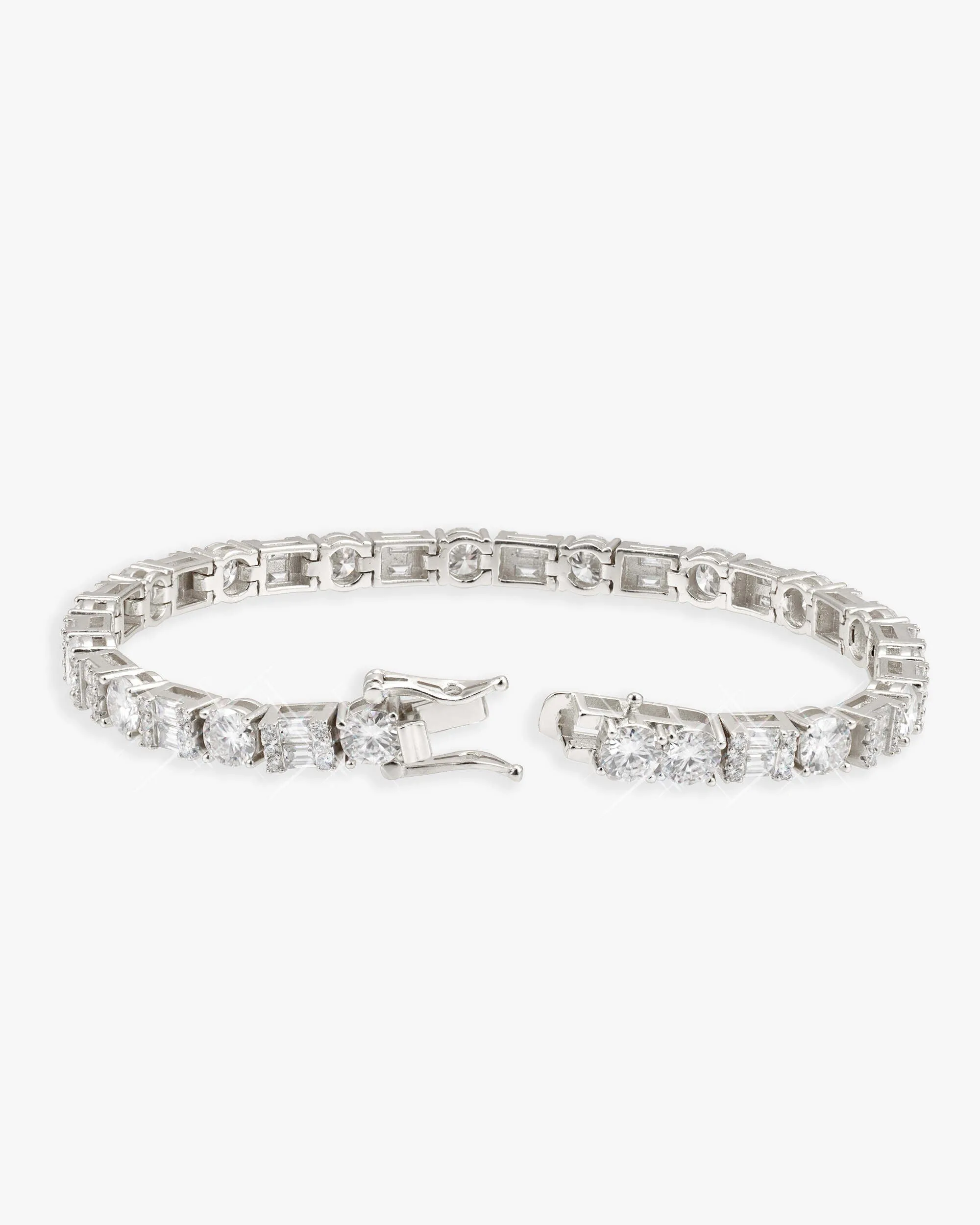 5MM Hybrid Cut Moissanite Tennis Bracelet 14K Gold (view 3 of 13)