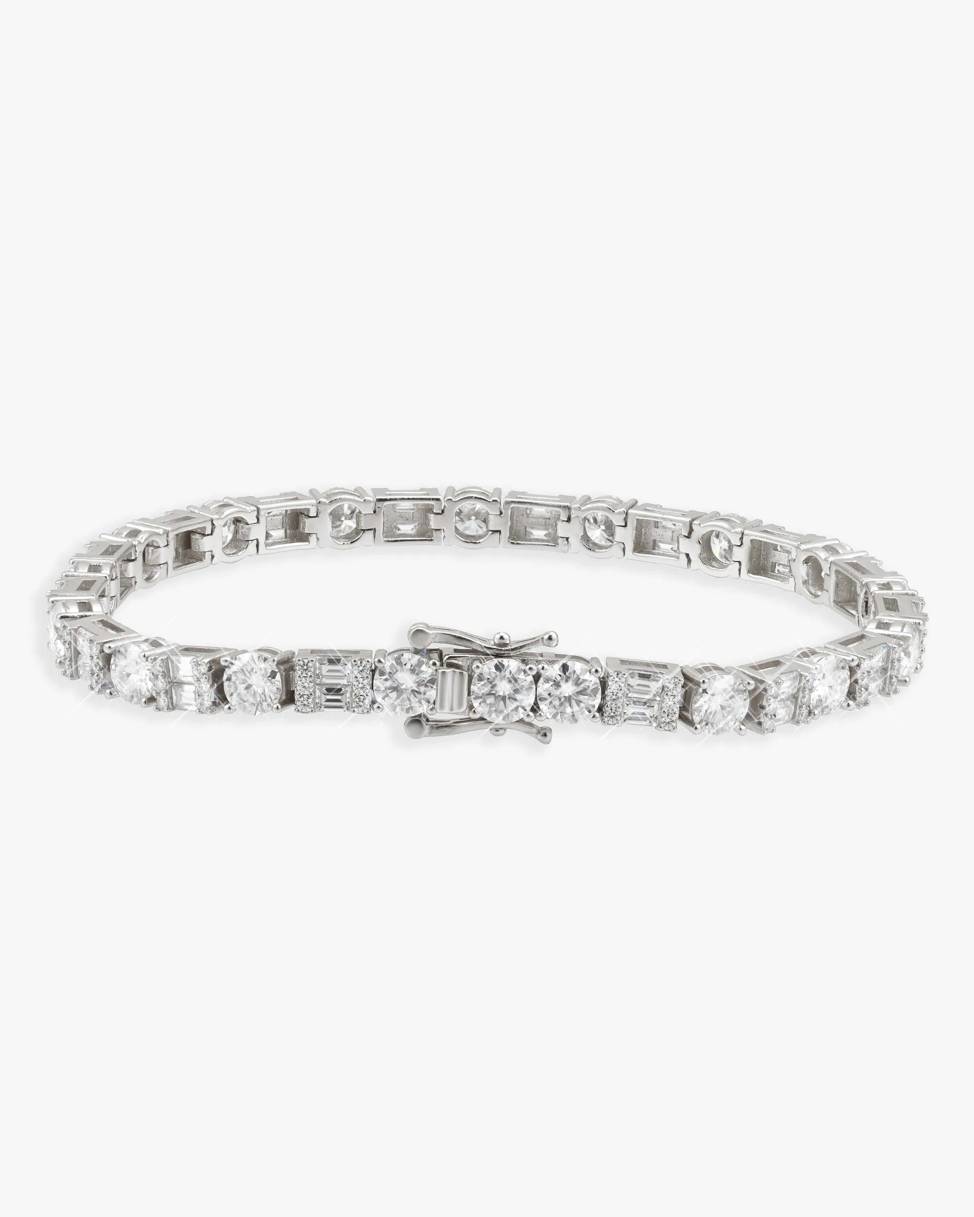 5MM Hybrid Cut Moissanite Tennis Bracelet 14K Gold (view 4 of 13)