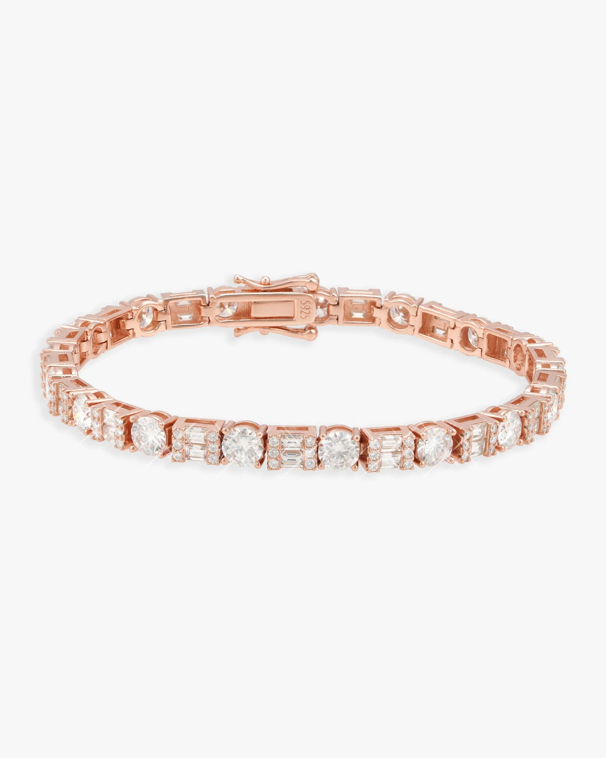 5MM Hybrid Cut Moissanite Tennis Bracelet 14K Gold (view 6 of 13)