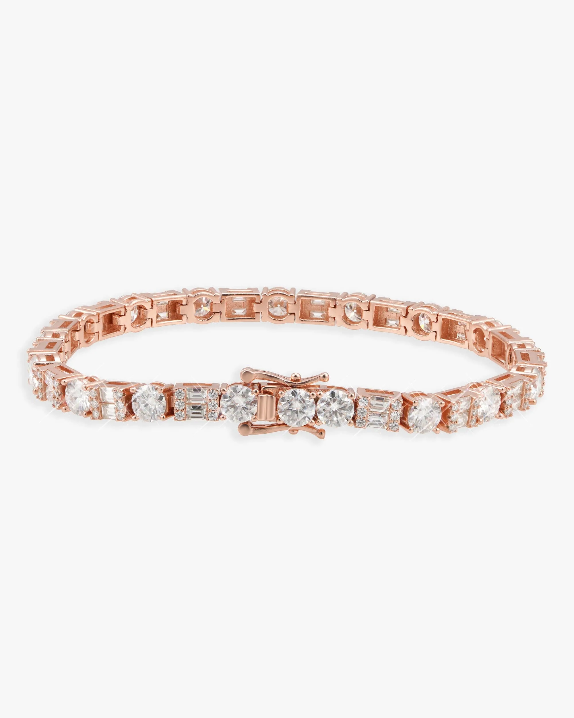 5MM Hybrid Cut Moissanite Tennis Bracelet 14K Gold (view 7 of 13)