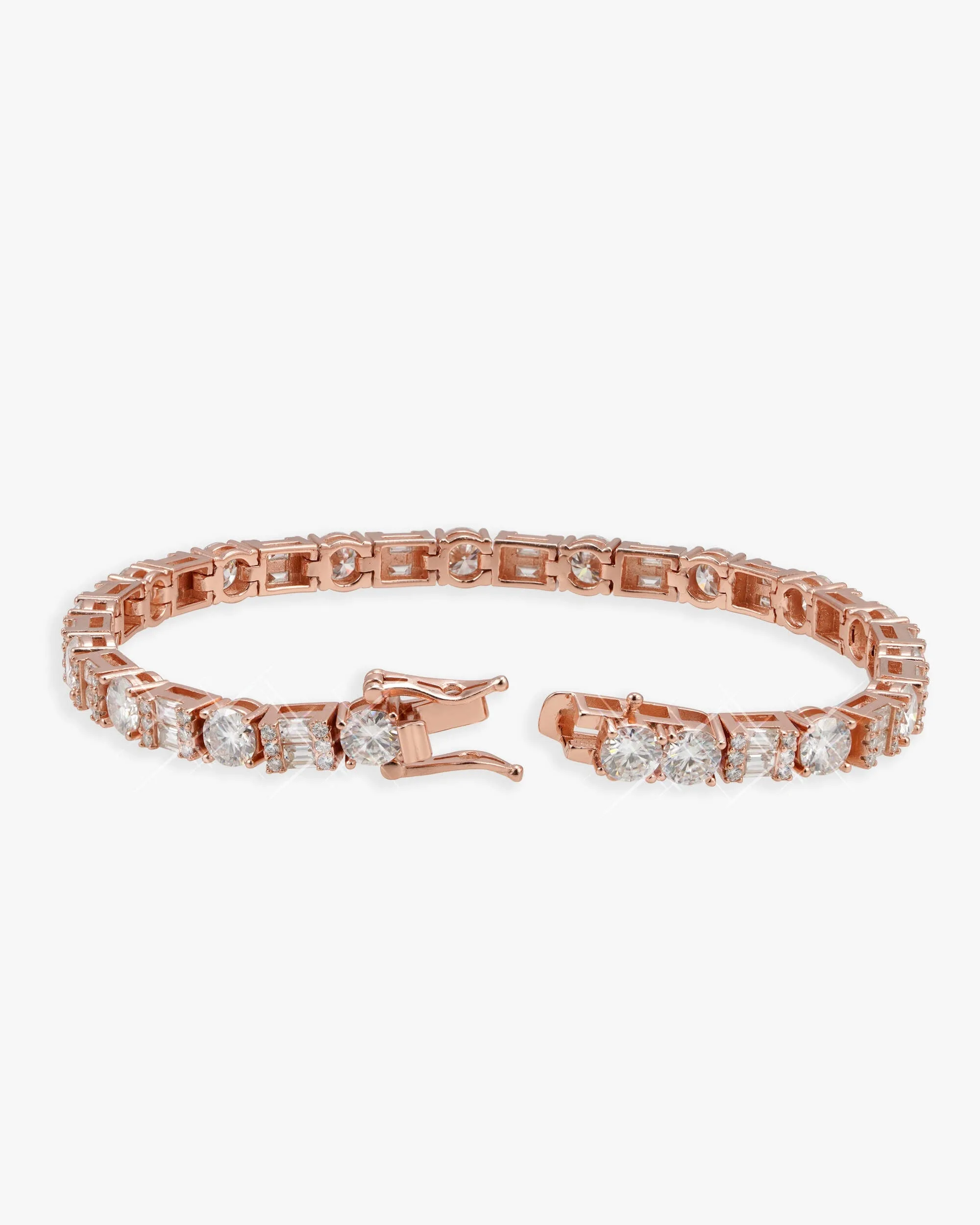 5MM Hybrid Cut Moissanite Tennis Bracelet 14K Gold (view 11 of 13)