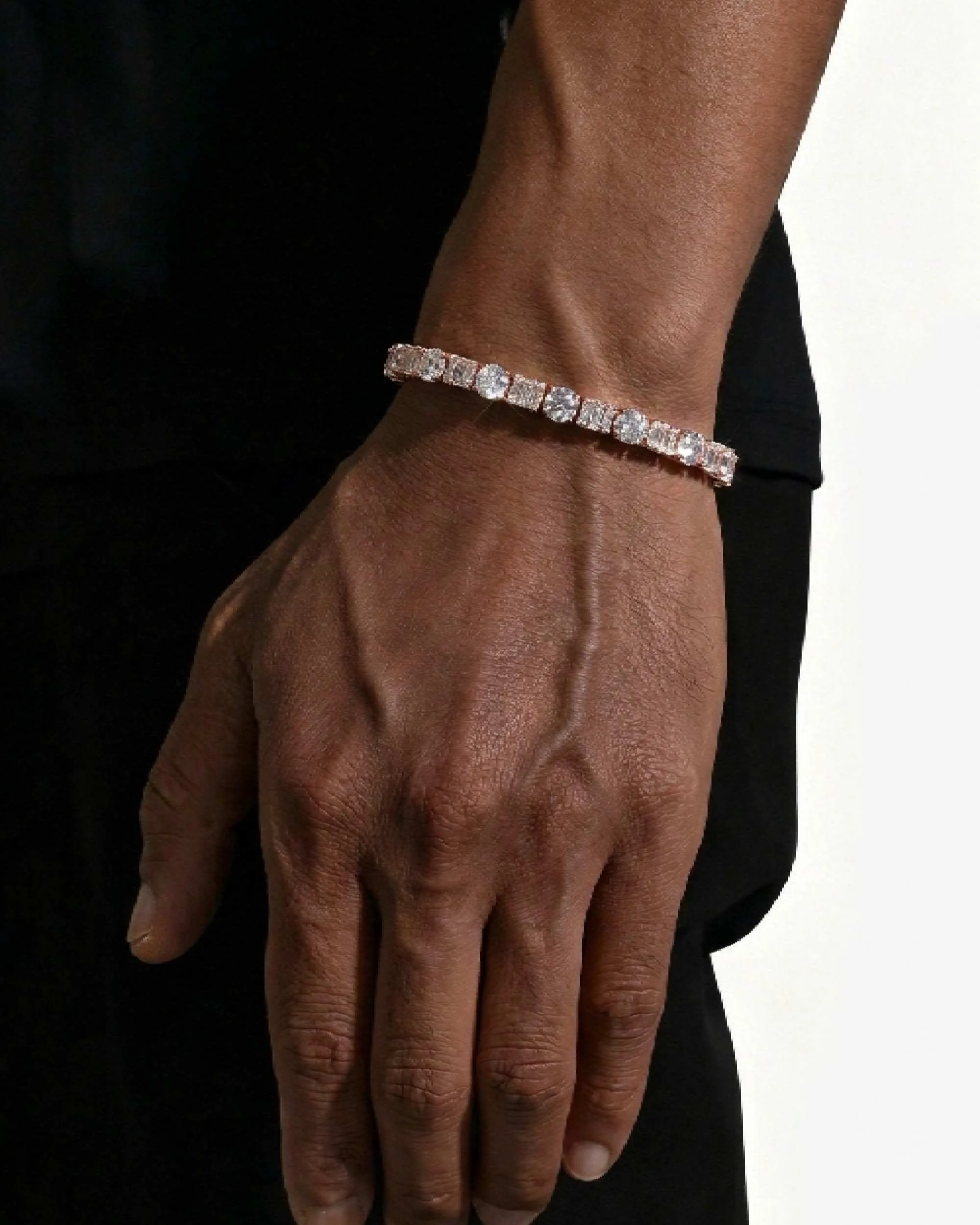 5MM Hybrid Cut Moissanite Tennis Bracelet 14K Gold (view 12 of 13)
