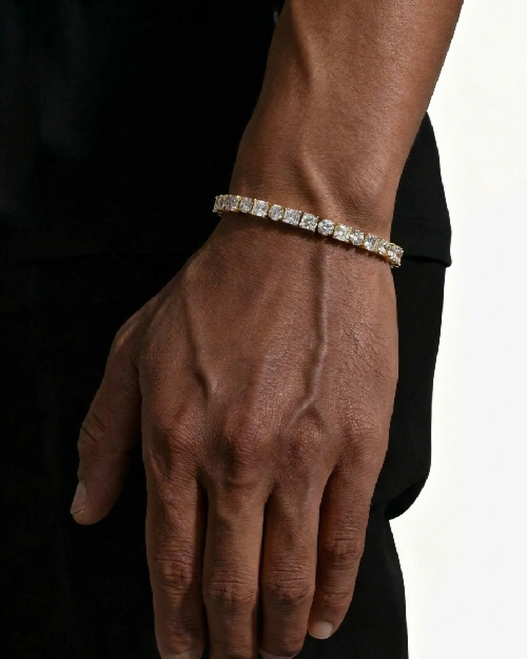 5MM Hybrid Cut Moissanite Tennis Bracelet 14K Gold (view 13 of 13)