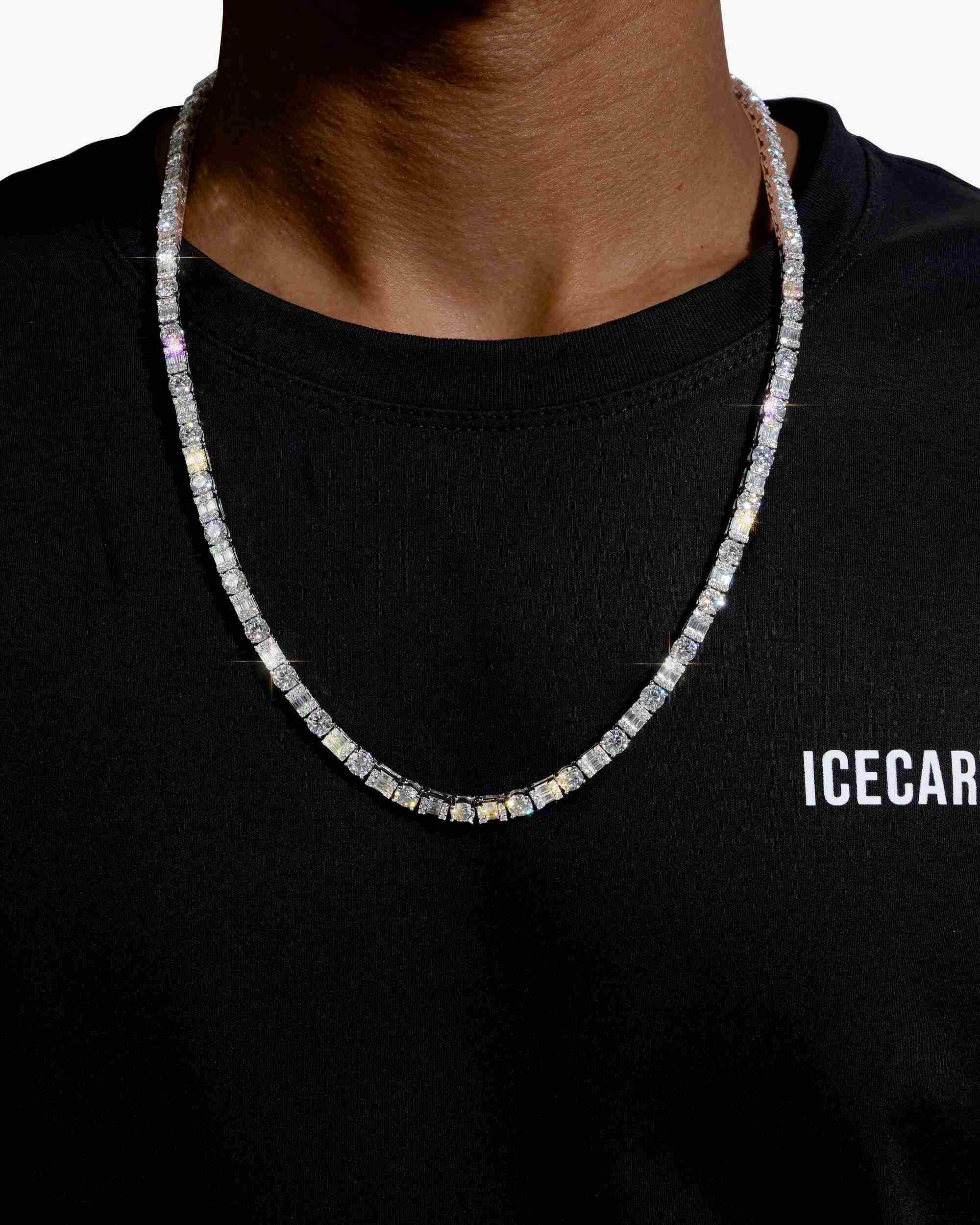 5MM Hybrid Cut Moissanite Tennis Chain 14K Gold (view 2 of 26)