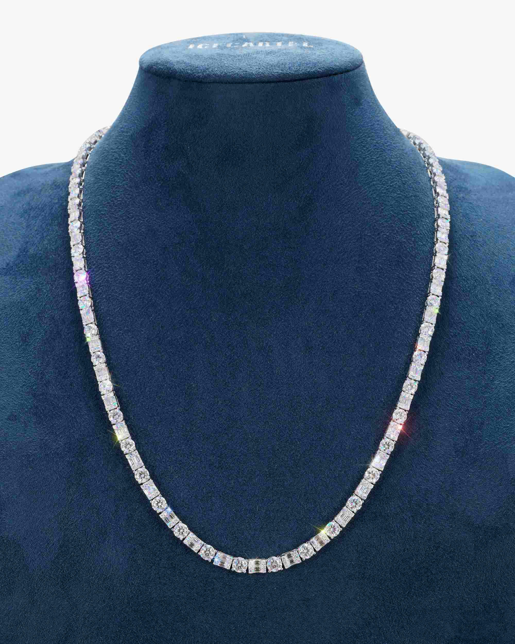 5MM Hybrid Cut Moissanite Tennis Chain 14K Gold (view 3 of 26)