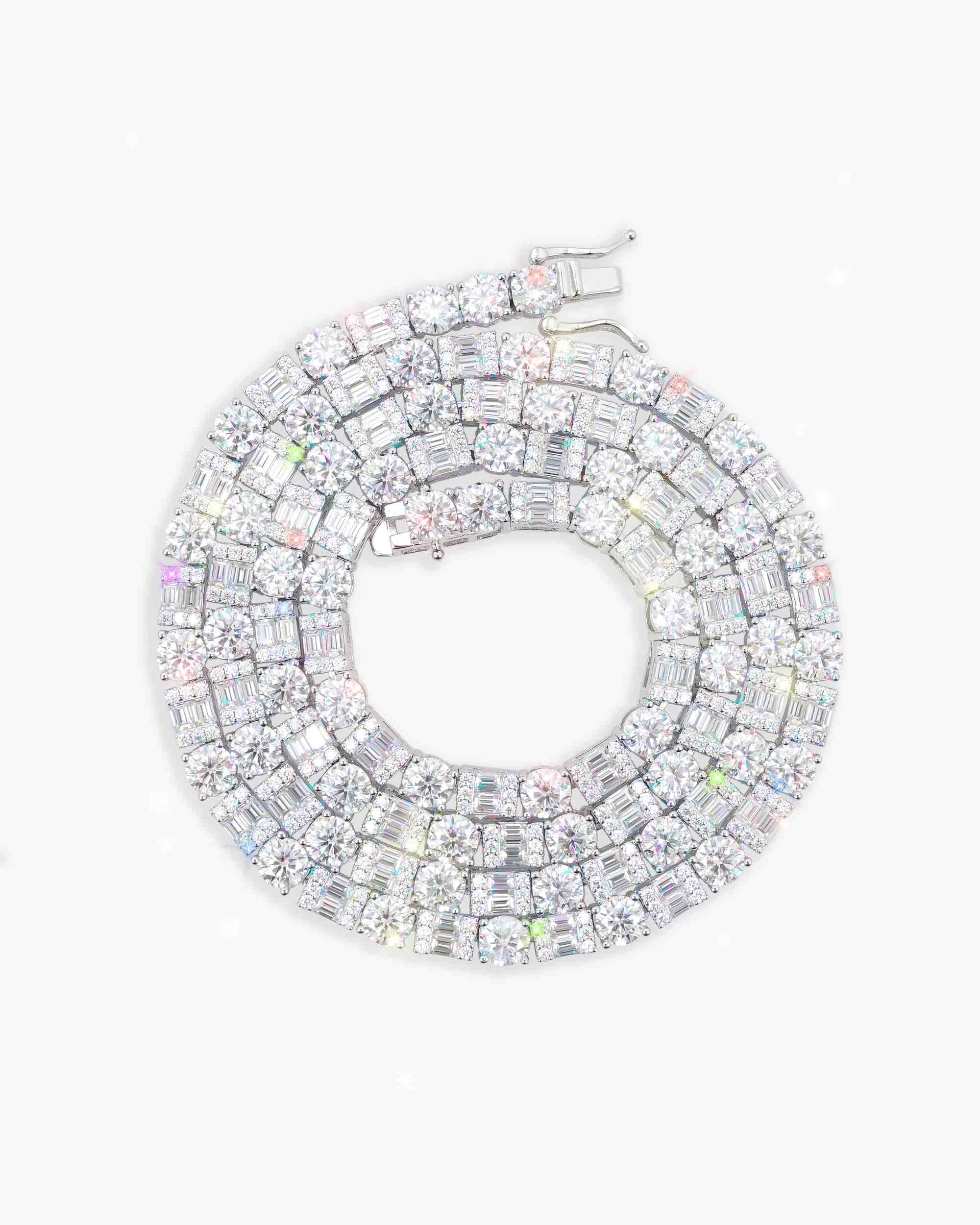 5MM Hybrid Cut Moissanite Tennis Chain 14K Gold (view 5 of 26)
