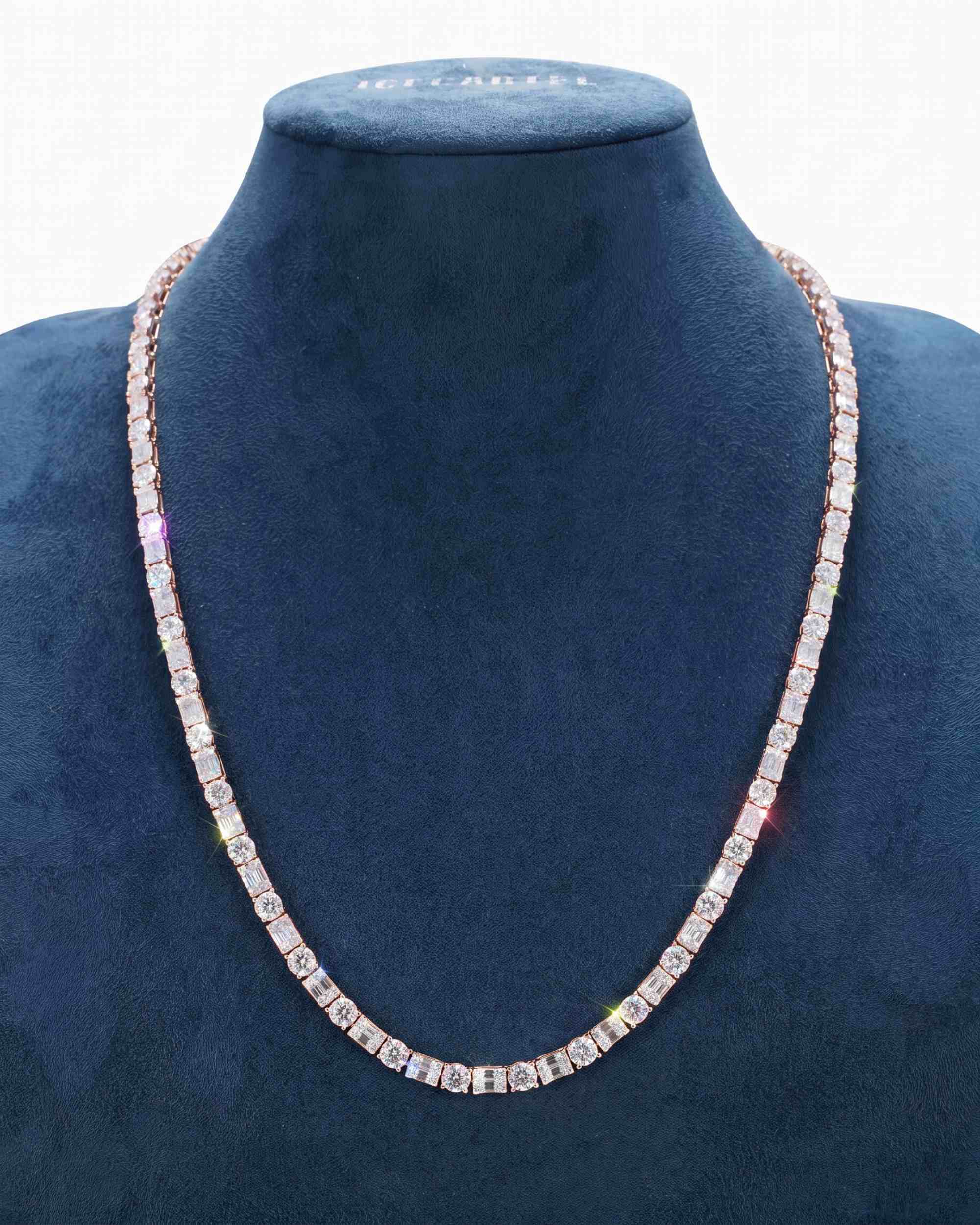 5MM Hybrid Cut Moissanite Tennis Chain 14K Gold (view 10 of 26)