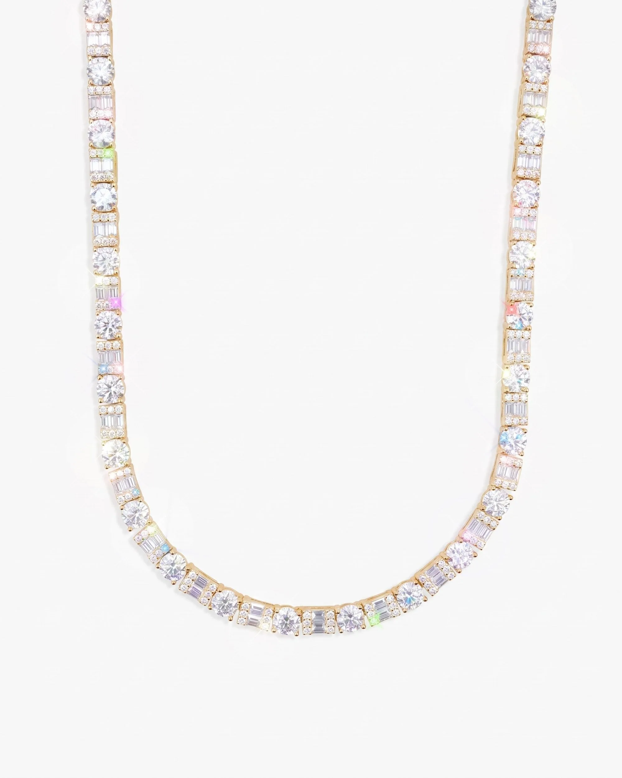 5MM Hybrid Cut Moissanite Tennis Chain 14K Gold (view 15 of 26)