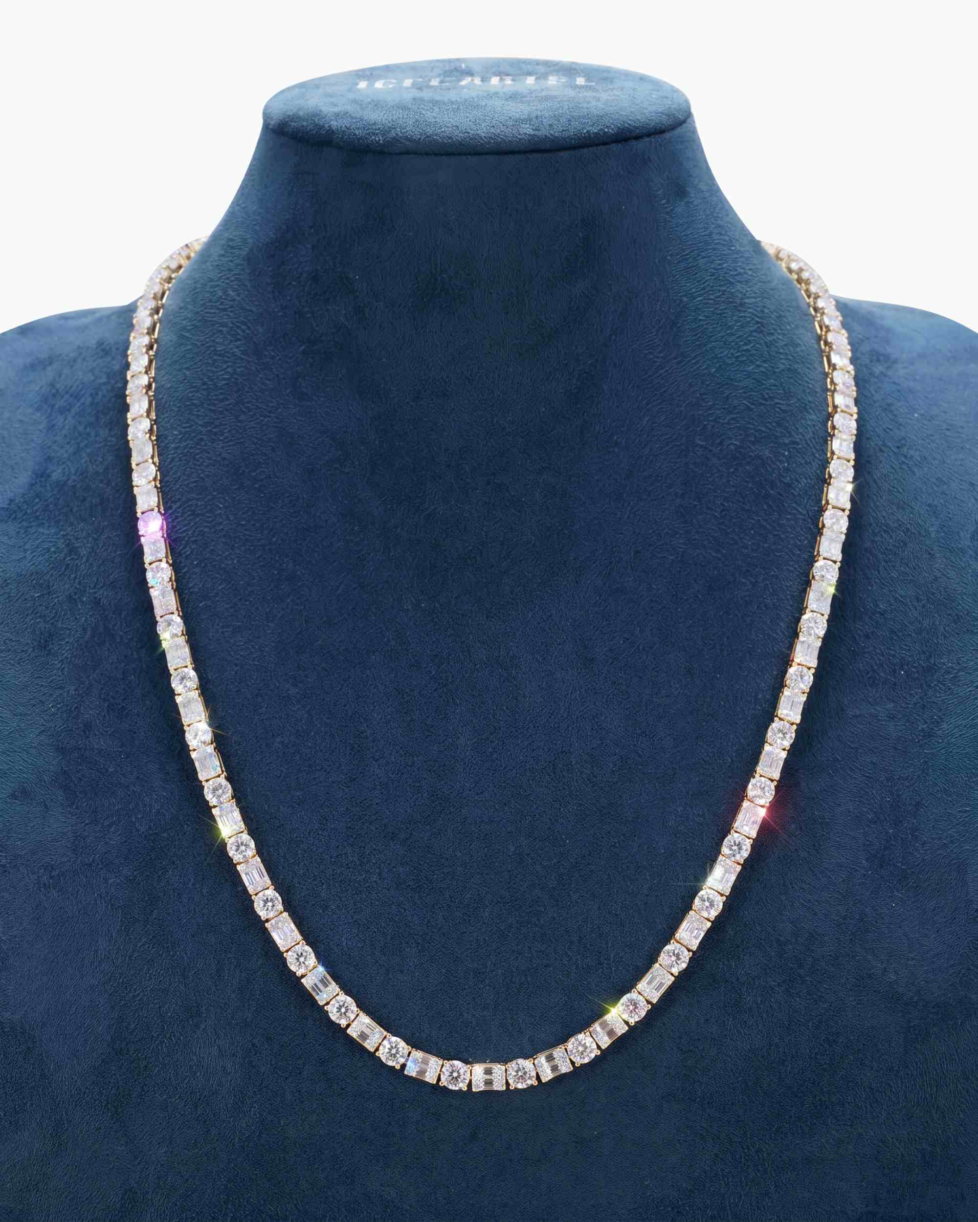 5MM Hybrid Cut Moissanite Tennis Chain 14K Gold (view 17 of 26)