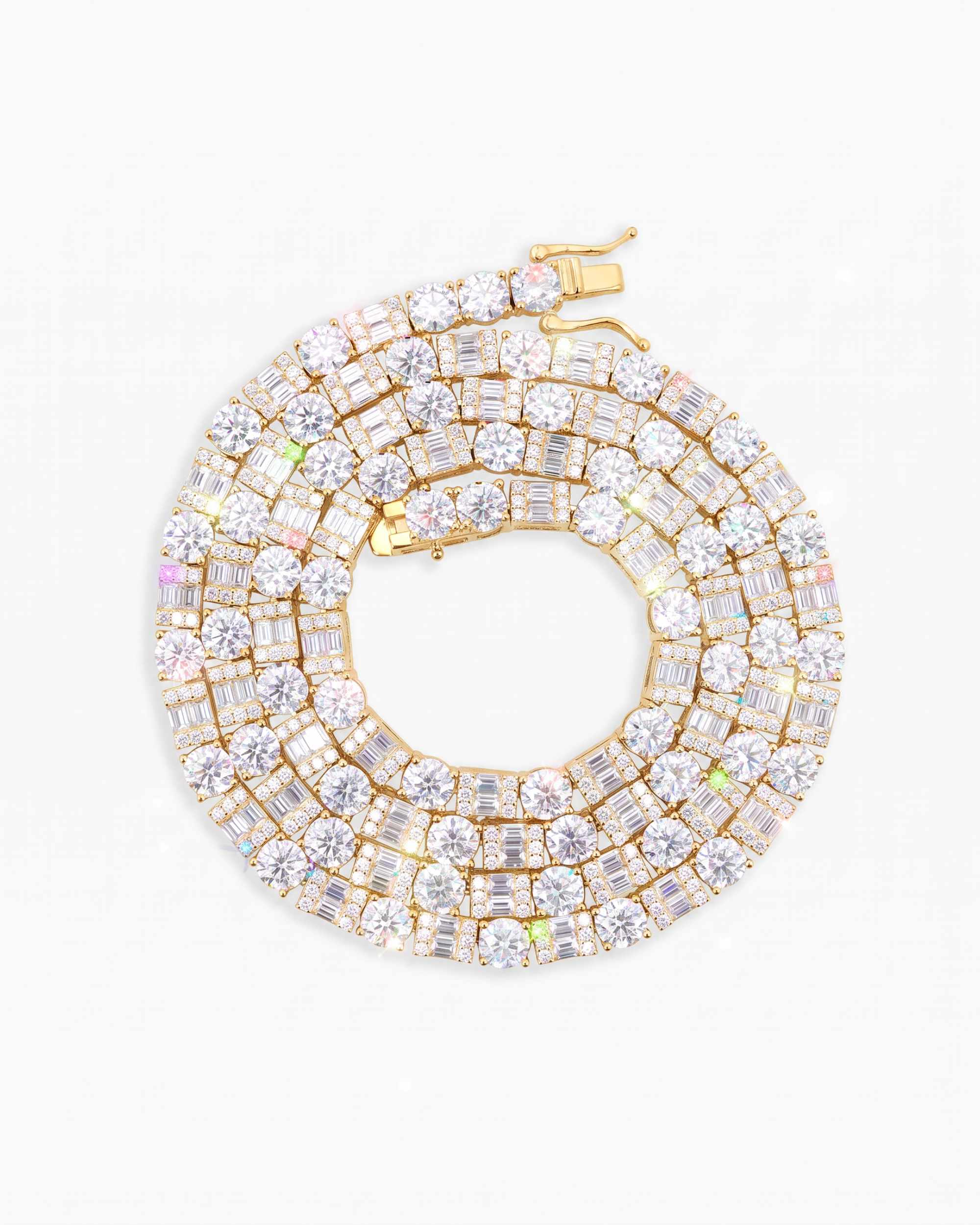 5MM Hybrid Cut Moissanite Tennis Chain 14K Gold (view 19 of 26)
