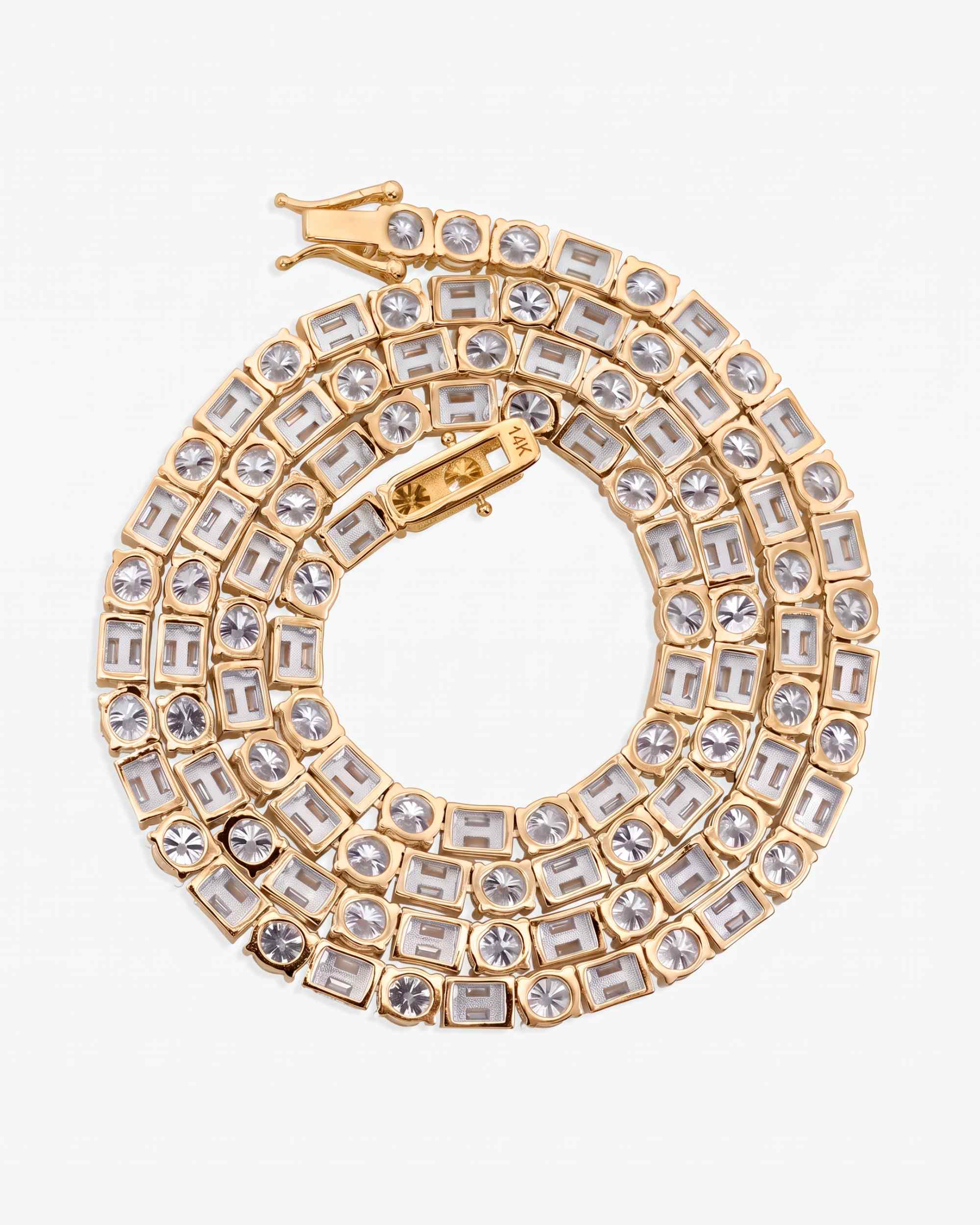 5MM Hybrid Cut Moissanite Tennis Chain 14K Gold (view 20 of 26)