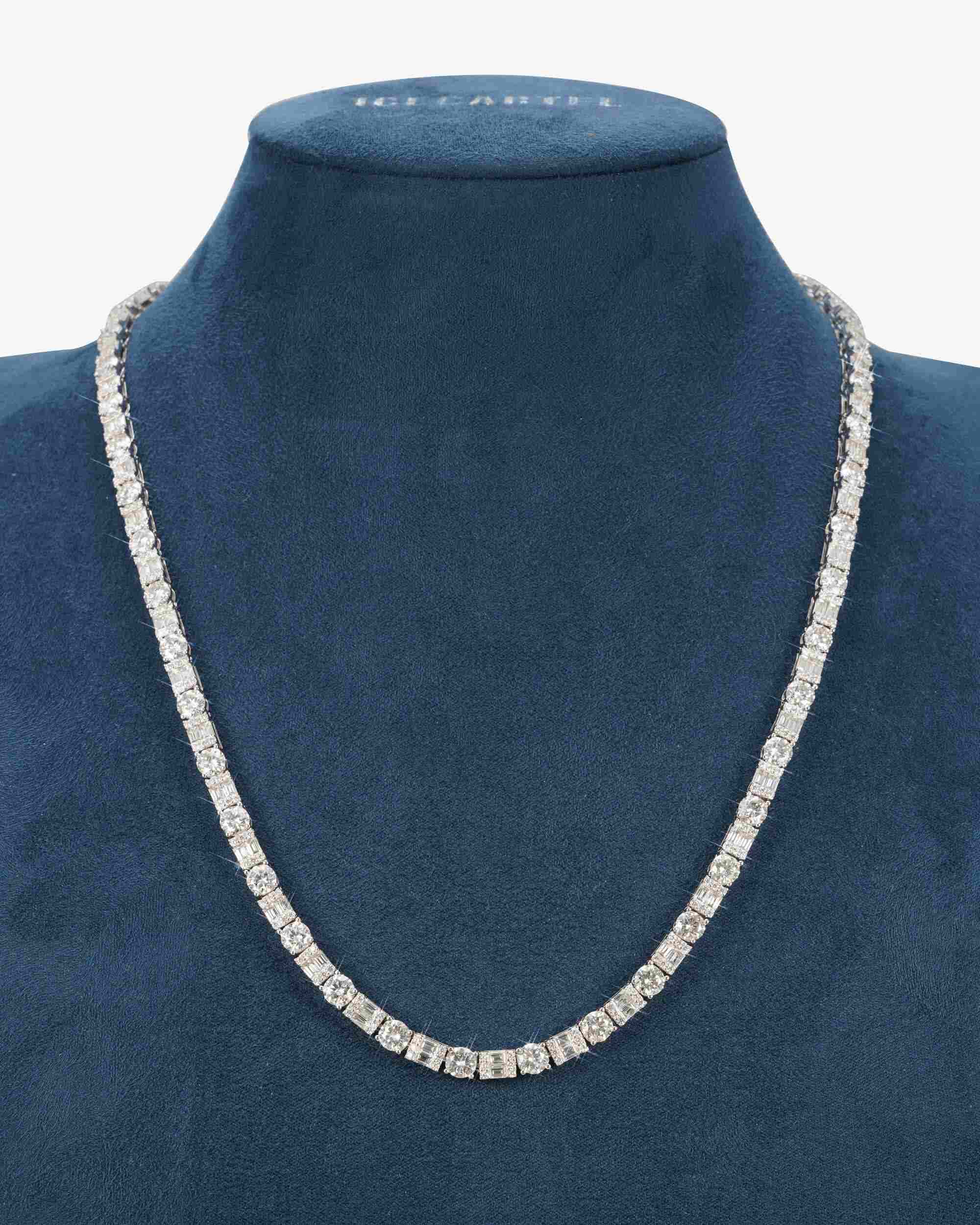 5MM Hybrid Cut Moissanite Tennis Chain 14K Gold (view 23 of 26)