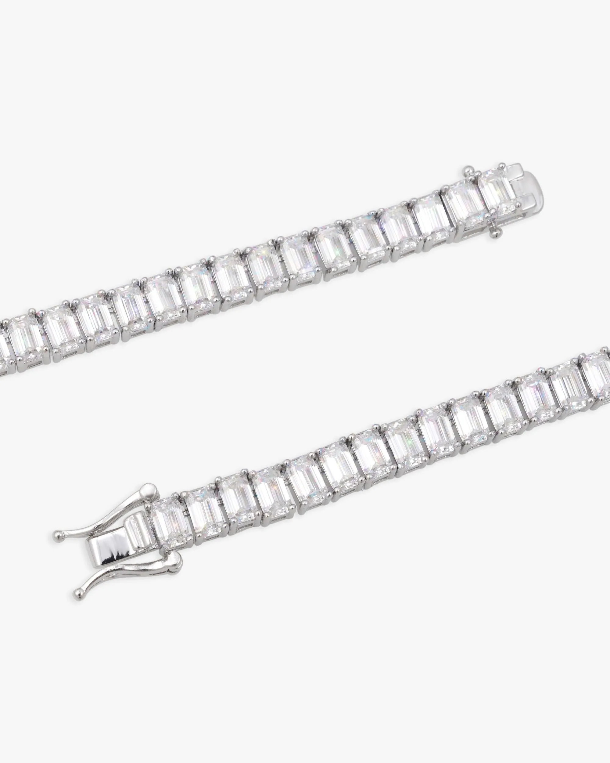 5MM Moissanite Baguette Tennis Chain - in white gold (view 2 of 4)