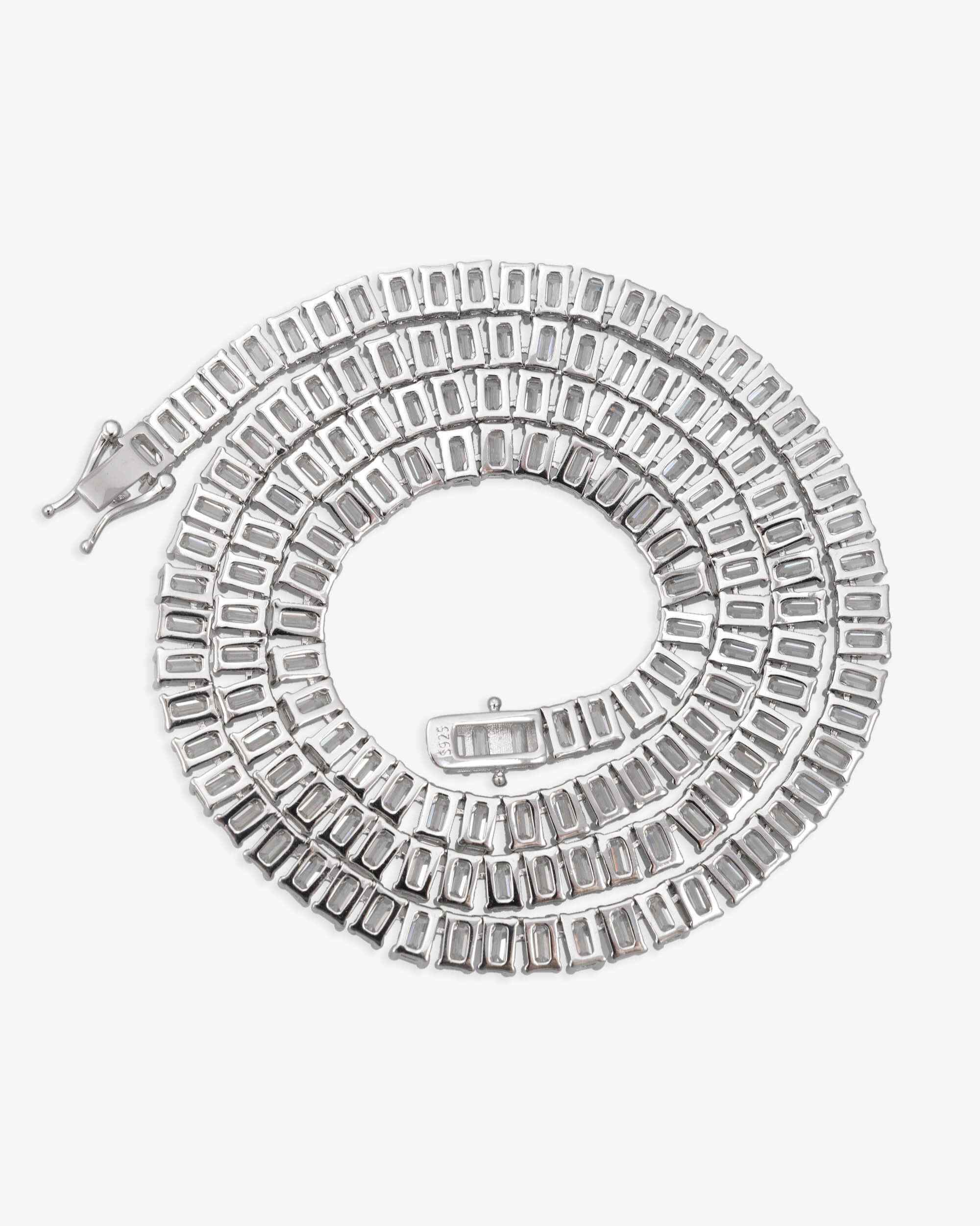 5MM Moissanite Baguette Tennis Chain - in white gold (view 4 of 4)