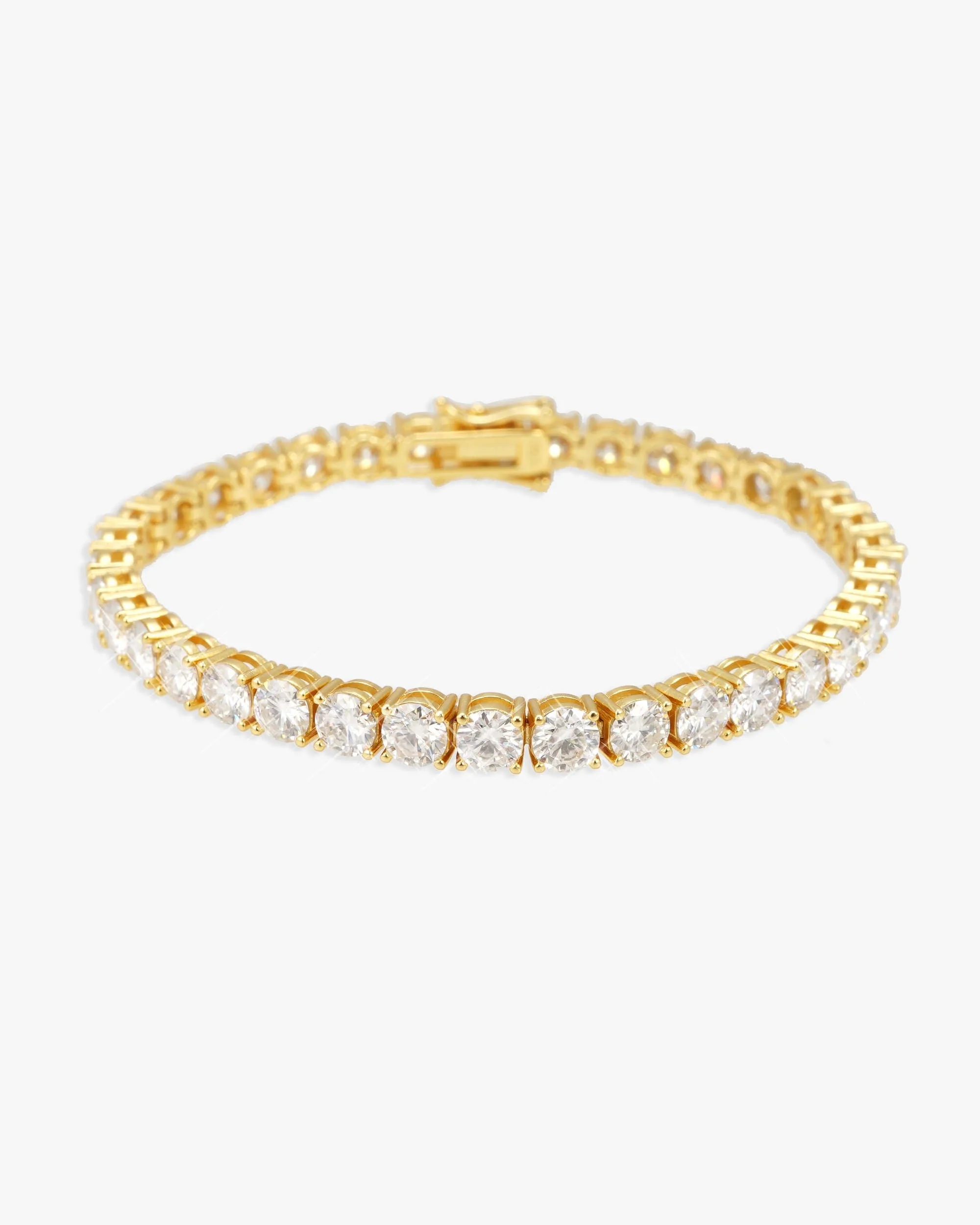 5MM Moissanite Tennis Chain/Bracelet Bundle 14K Gold (view 9 of 31)