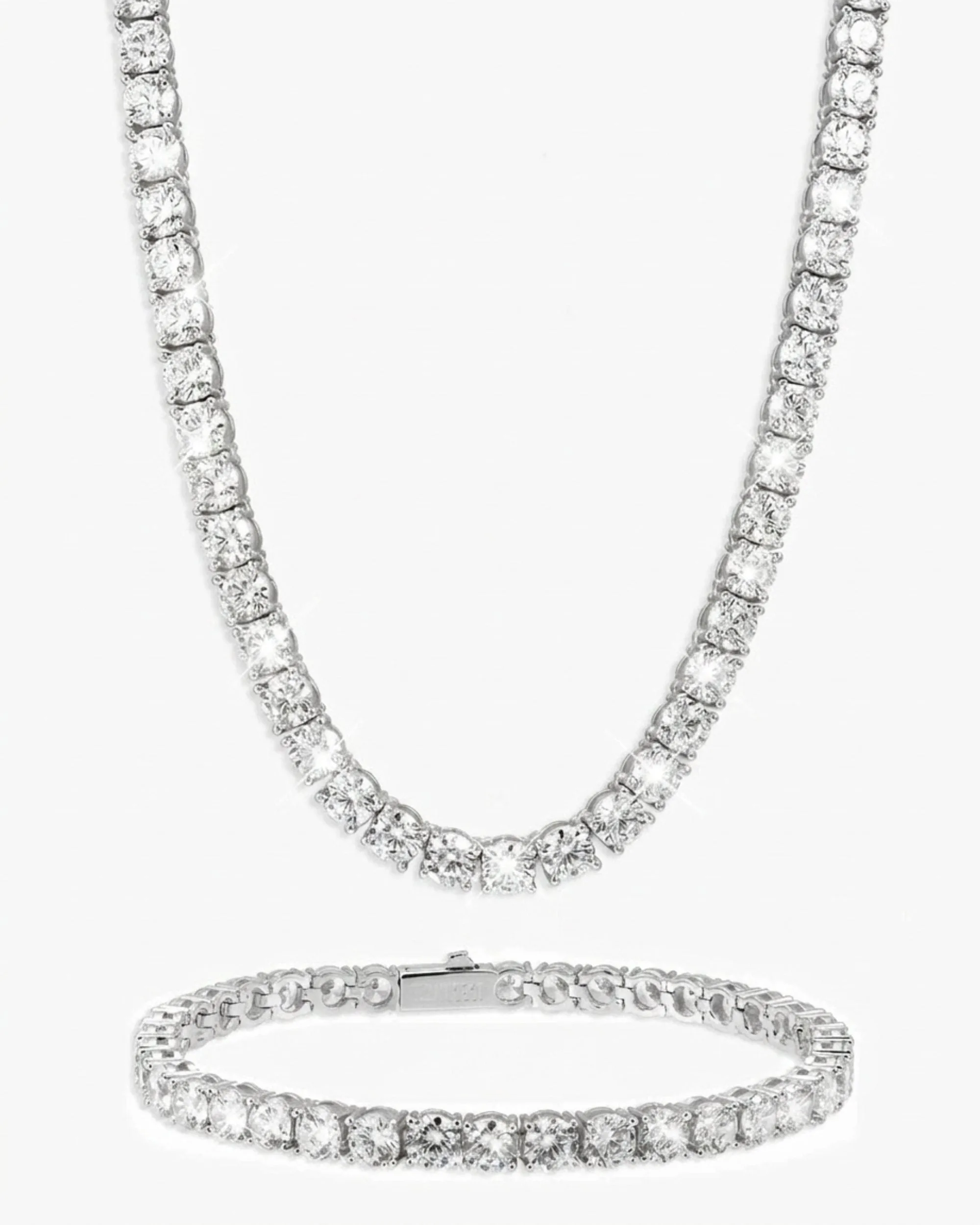 5MM Tennis Chain and Bracelet Bundle 14K Gold