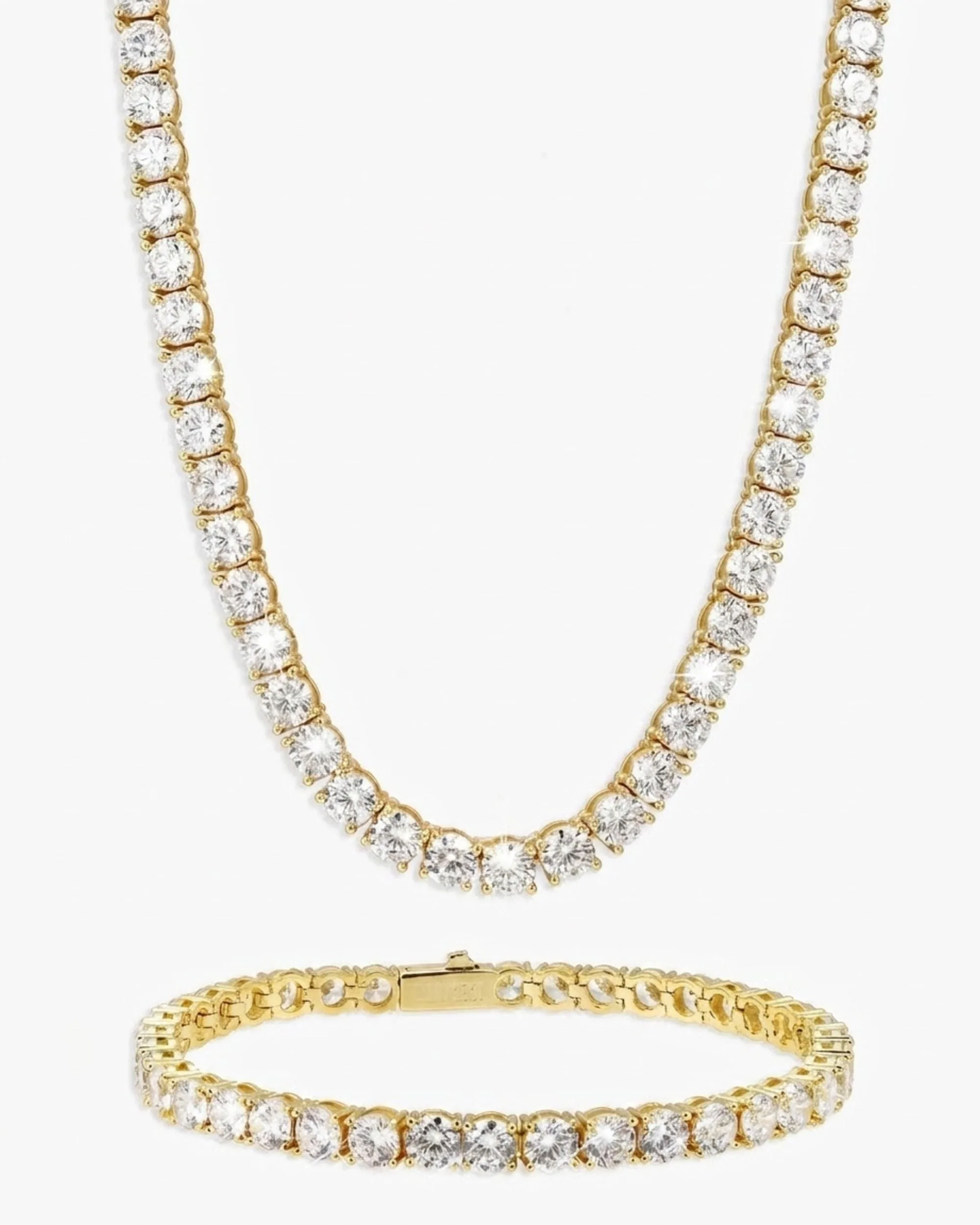 5MM Tennis Chain and Bracelet Bundle 14K Gold (view 2 of 13)