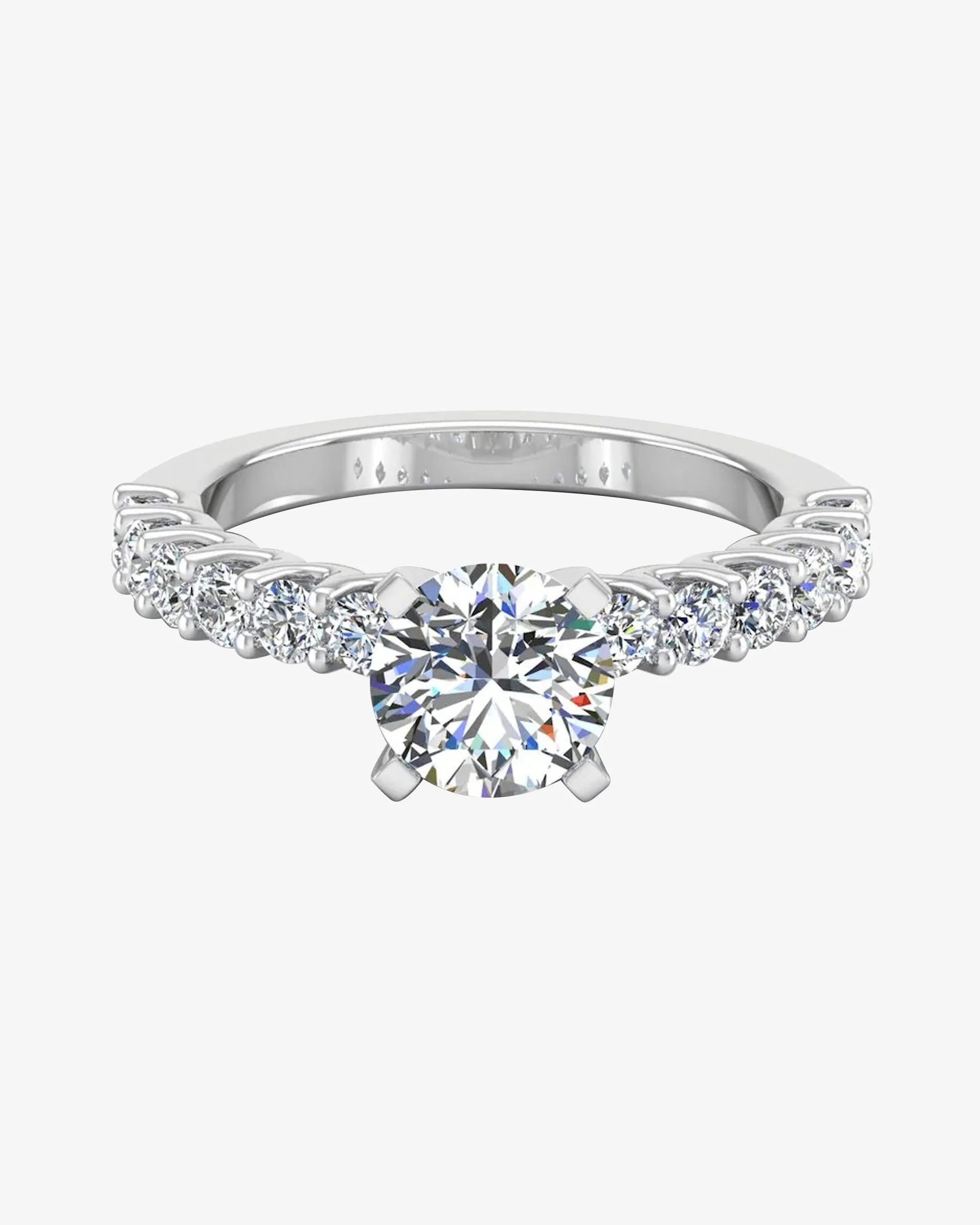 6.6x2.3MM Brilliant Cut Moissanite Engagement Ring - in 14k gold (view 2 of 7)