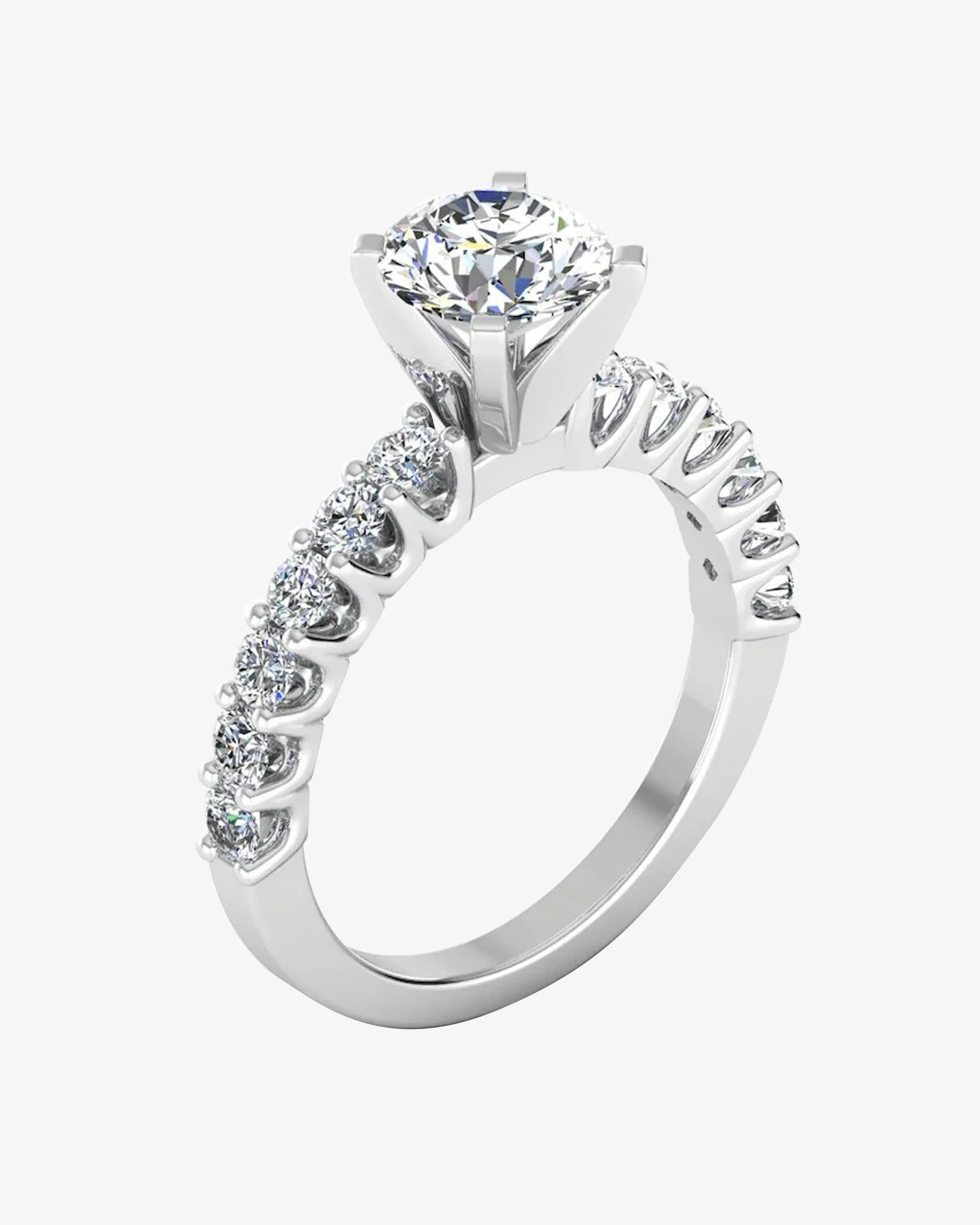 6.6x2.3MM Brilliant Cut Moissanite Engagement Ring - in 14k gold (view 3 of 7)